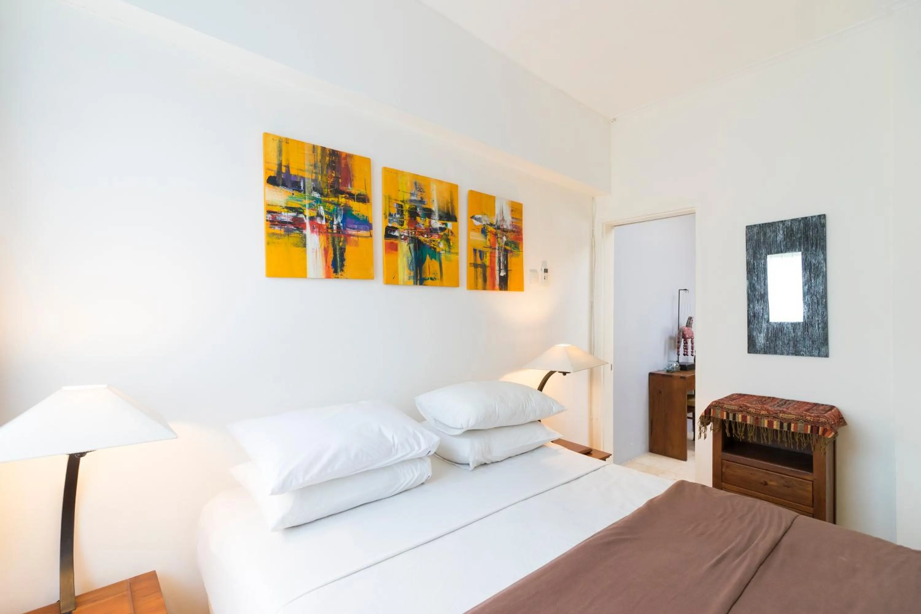 Bedroom, Bed in Beach Melati Apartments