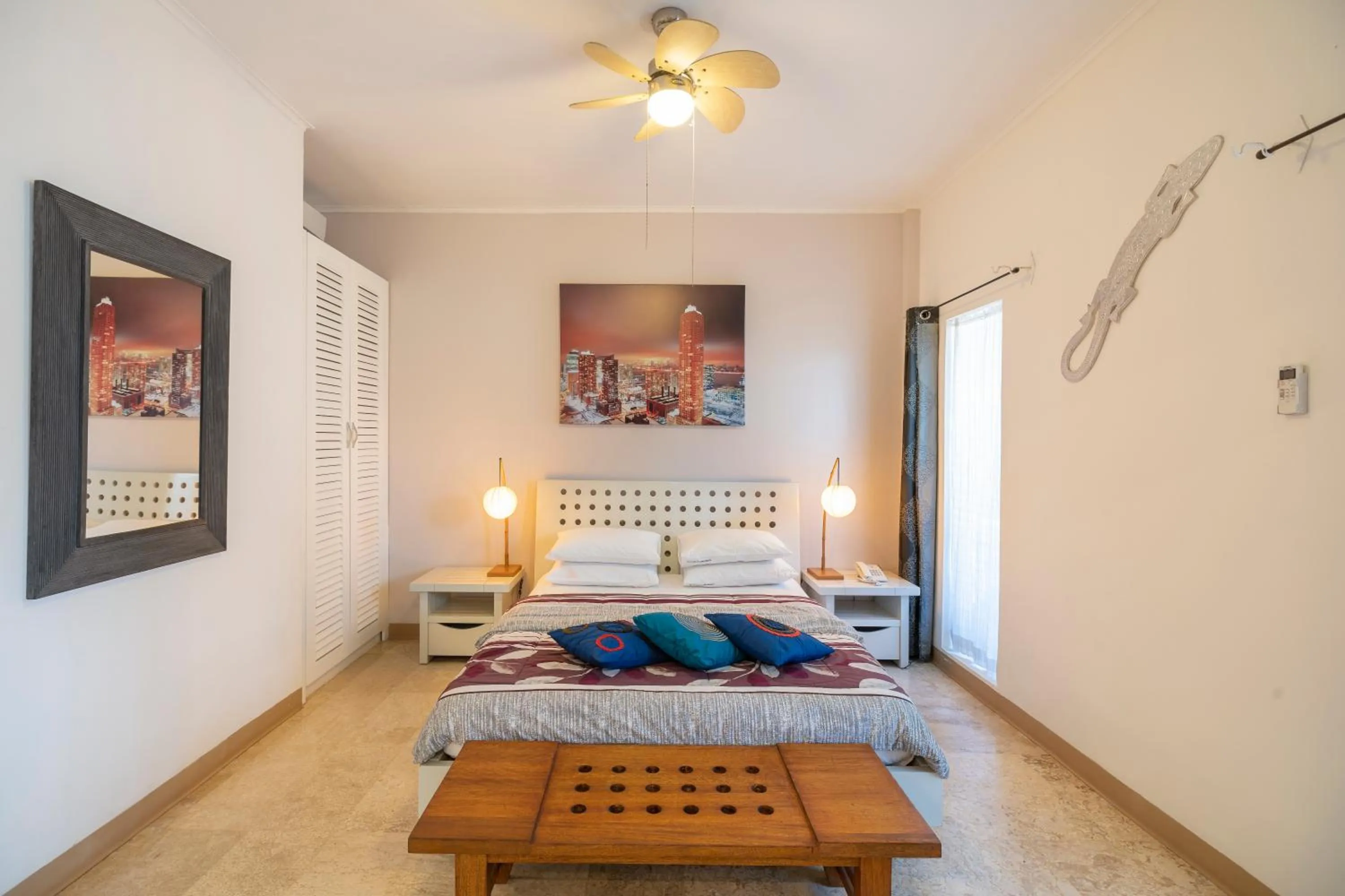 Bedroom, Bed in Beach Melati Apartments