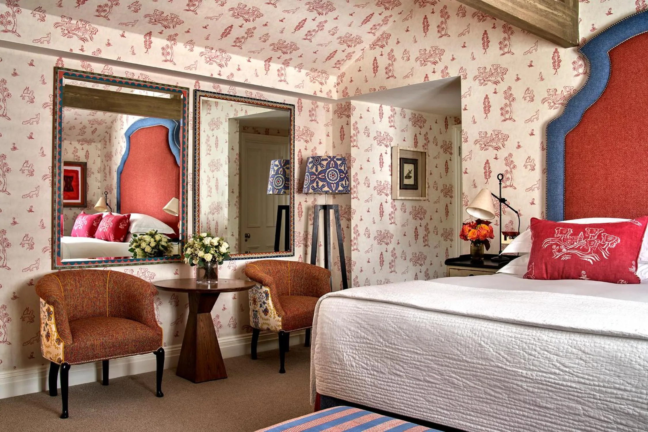 Seating area, Bed in Number Sixteen, Firmdale Hotels