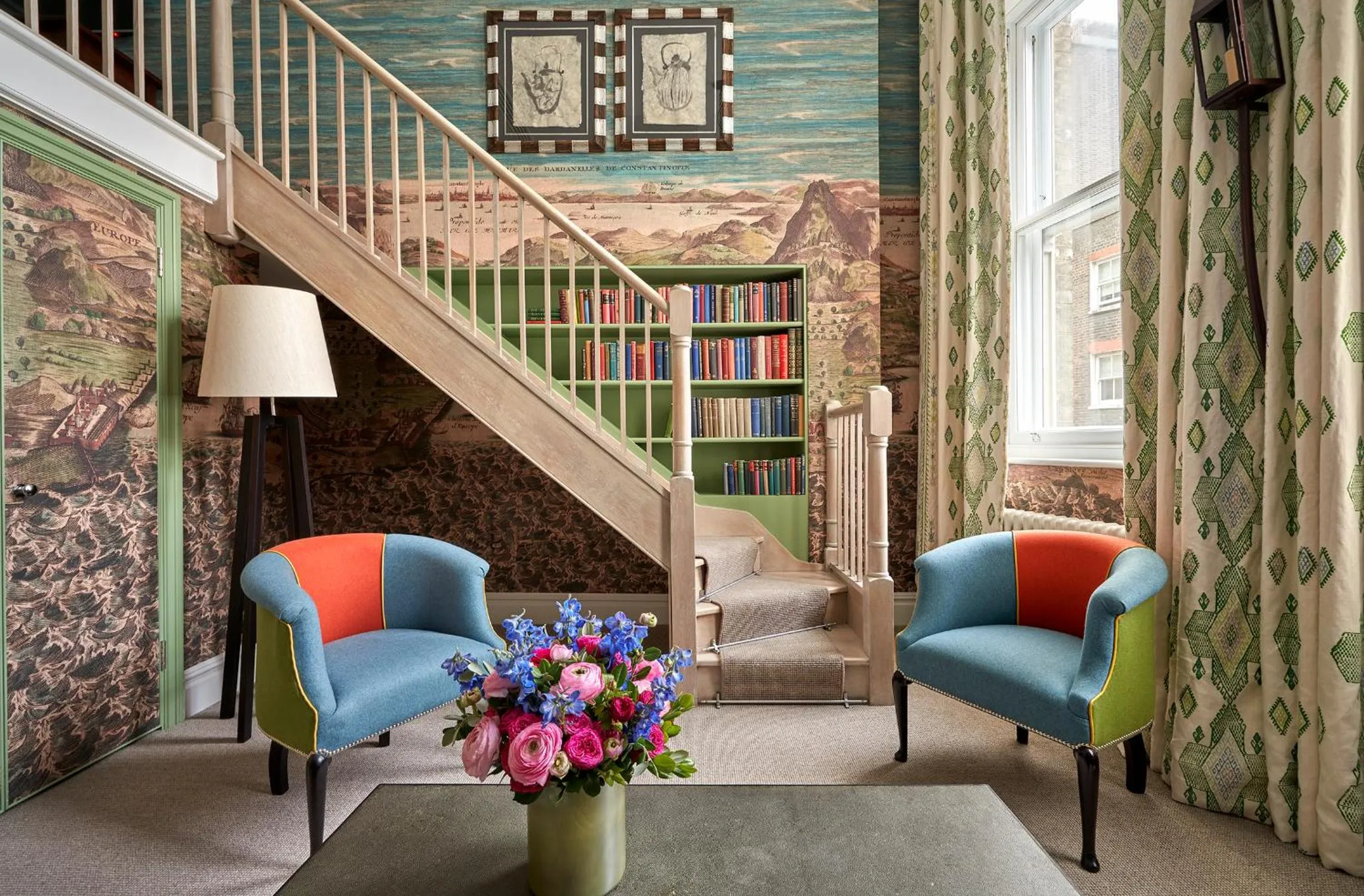 Seating area in Charlotte Street Hotel, Firmdale Hotels