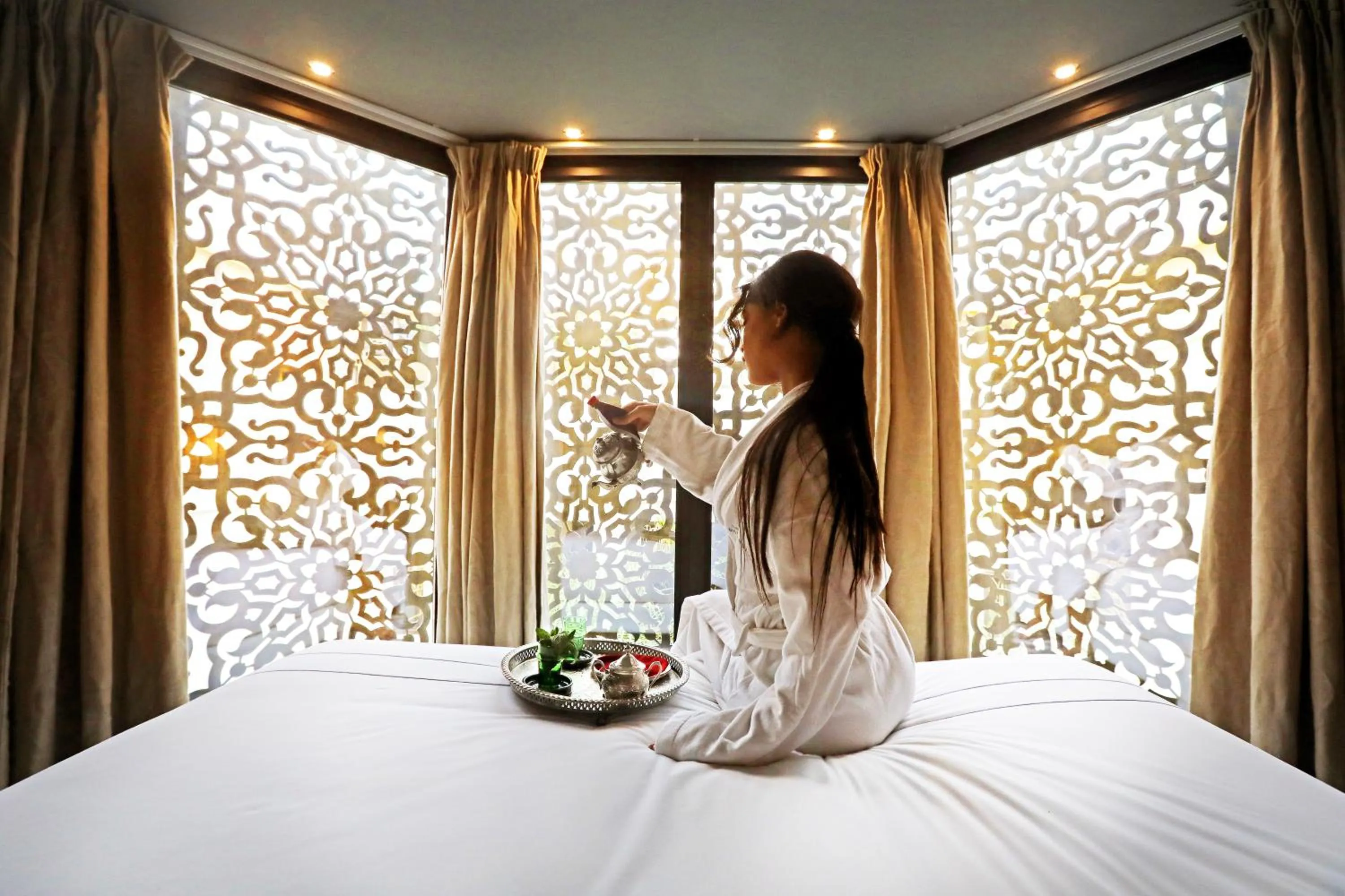 Decorative detail, Bed in Dar Kandi