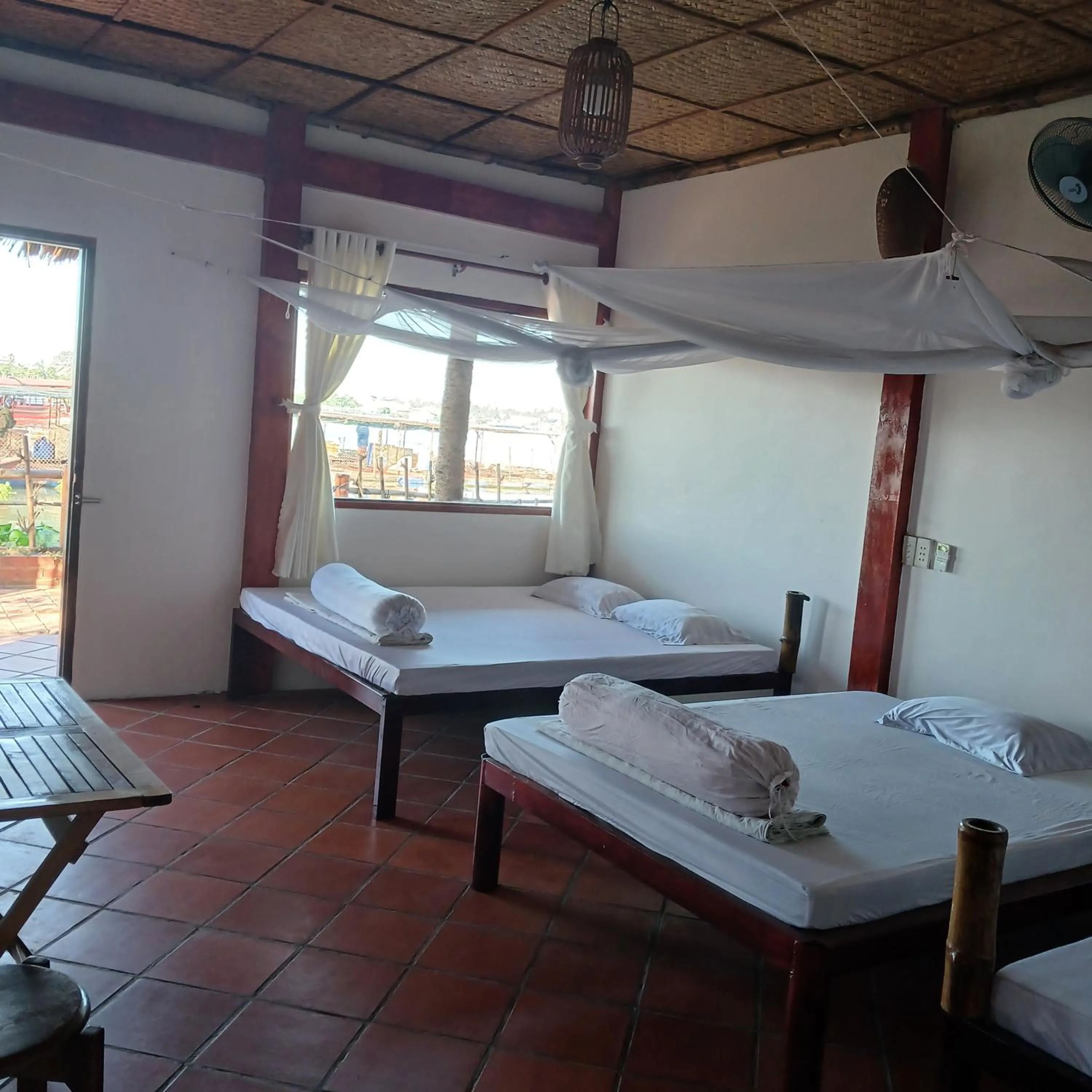 Bed in mekong riverside homestay