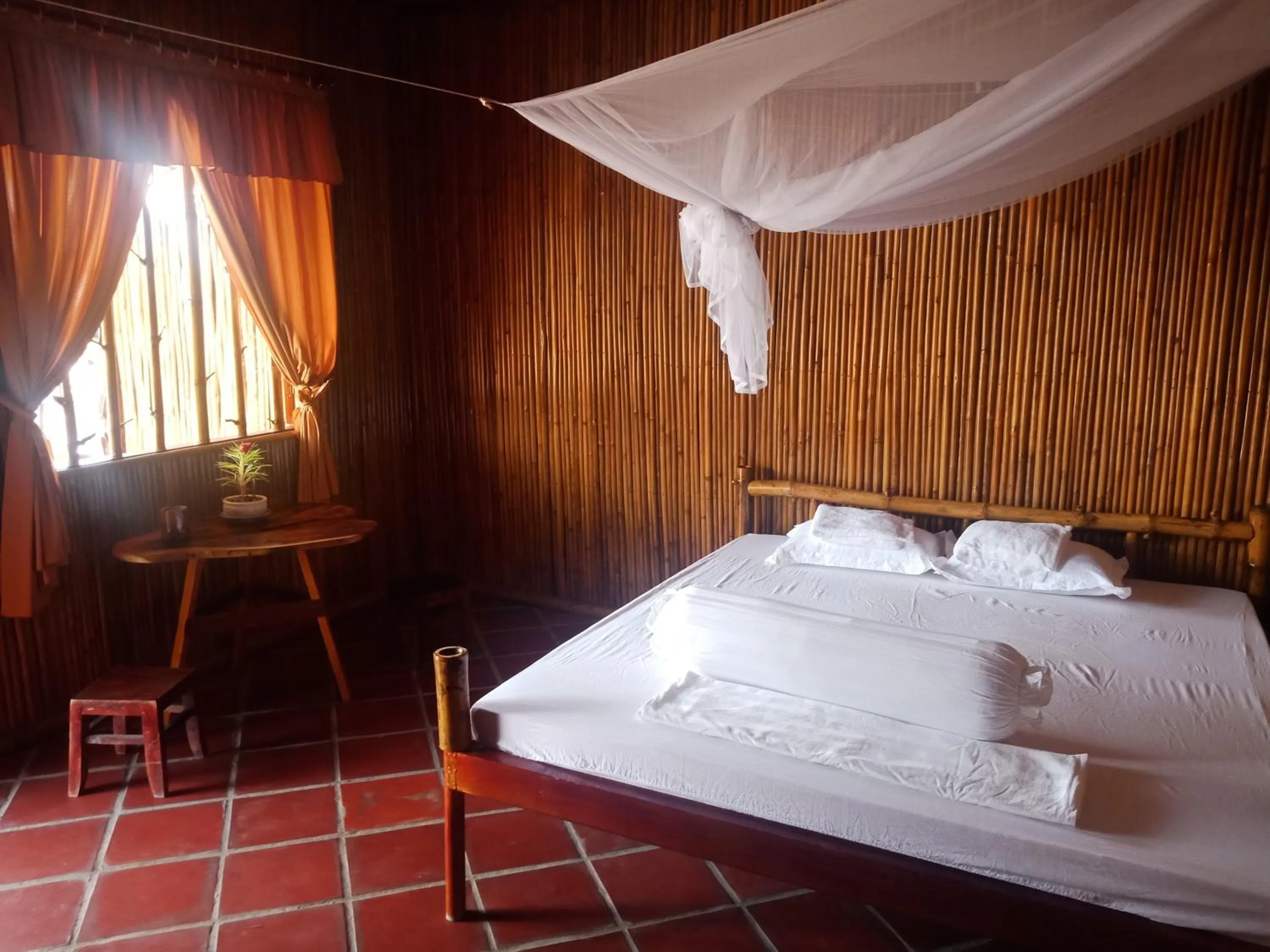 Bed in mekong riverside homestay