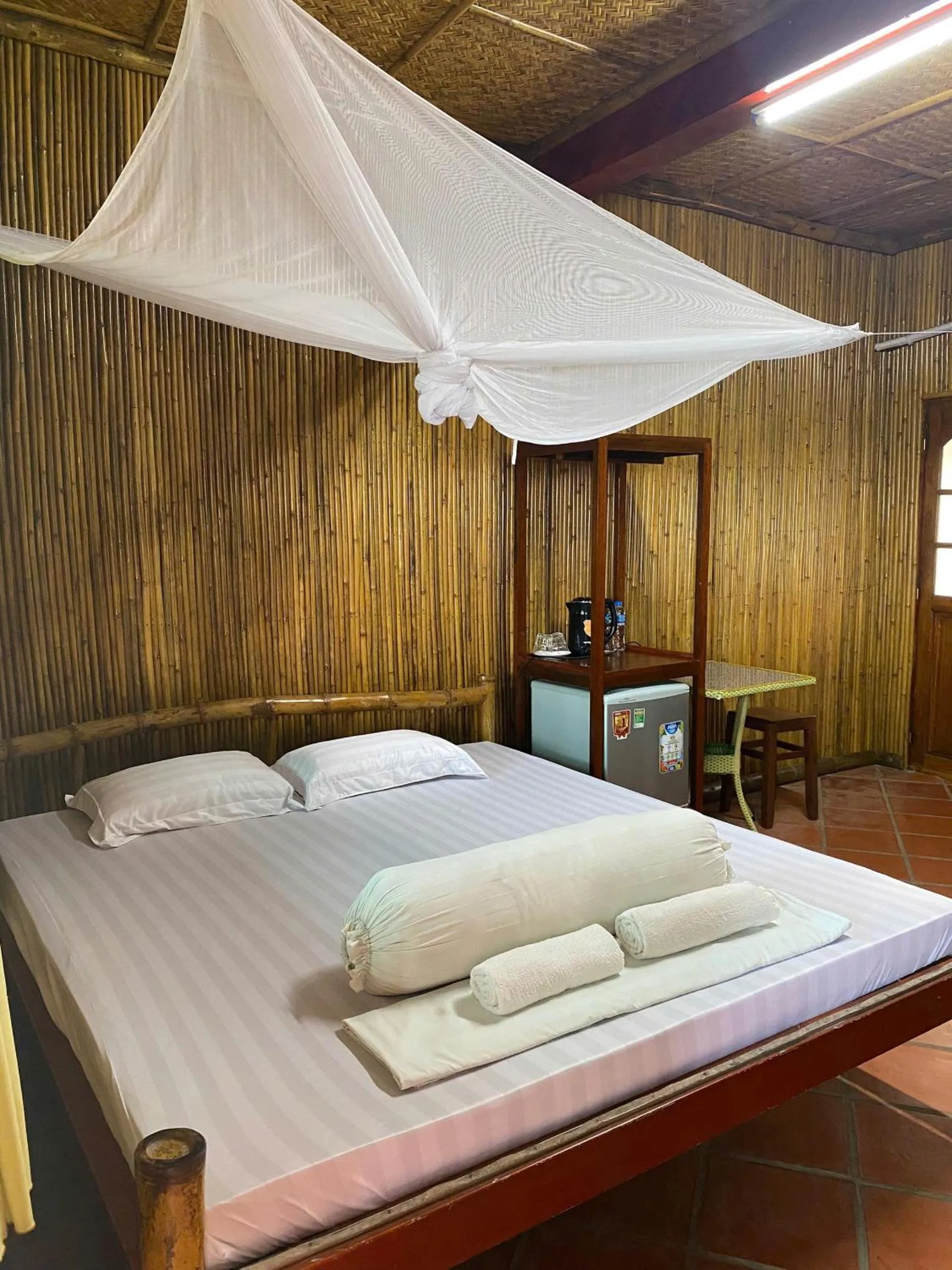 Bed in mekong riverside homestay
