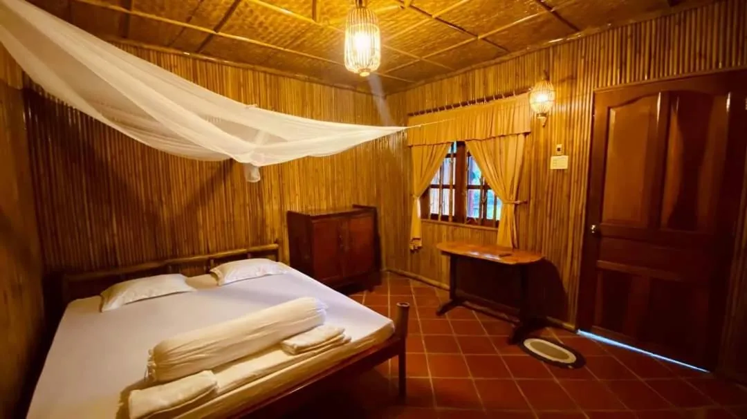 Bed in mekong riverside homestay