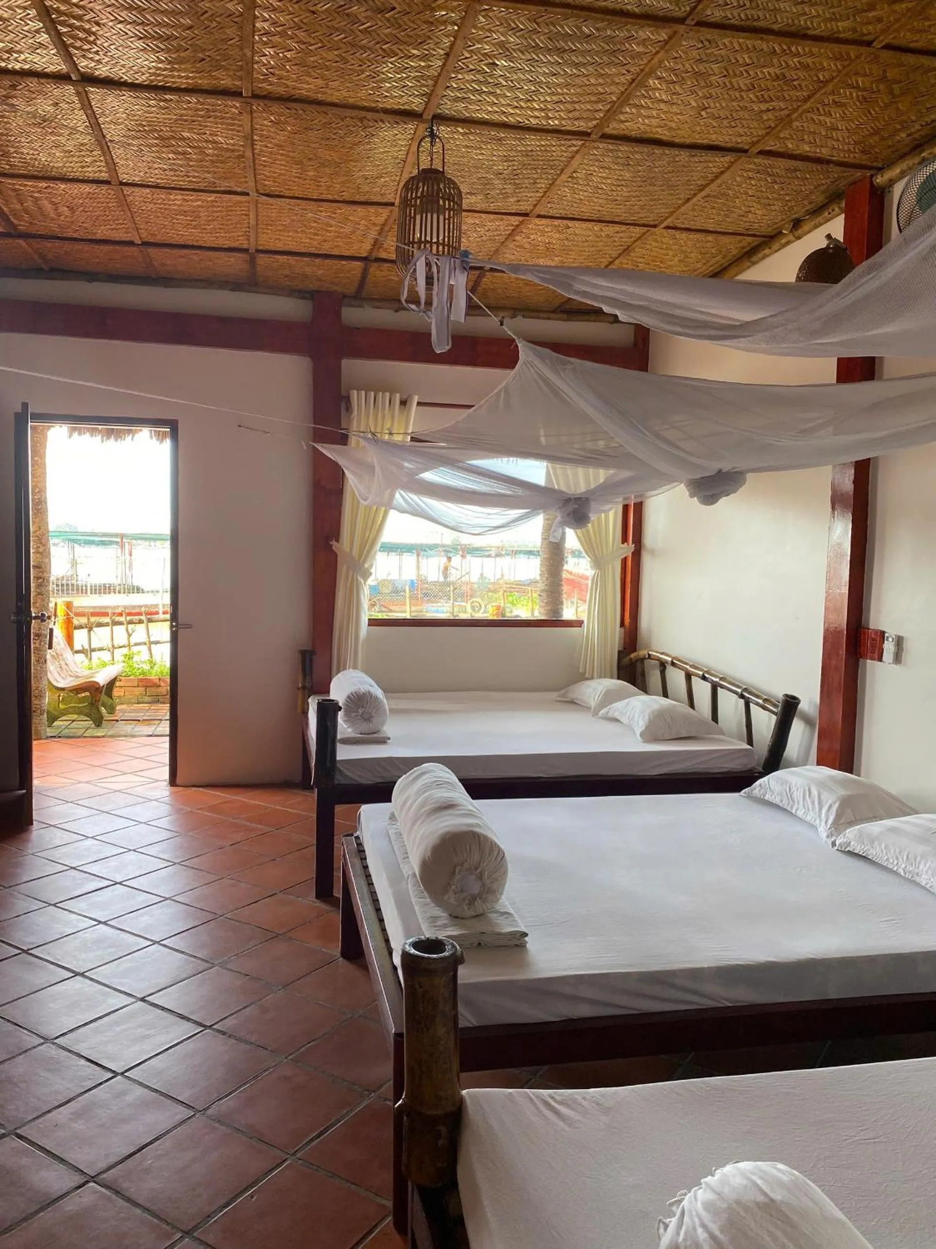 Bed in mekong riverside homestay