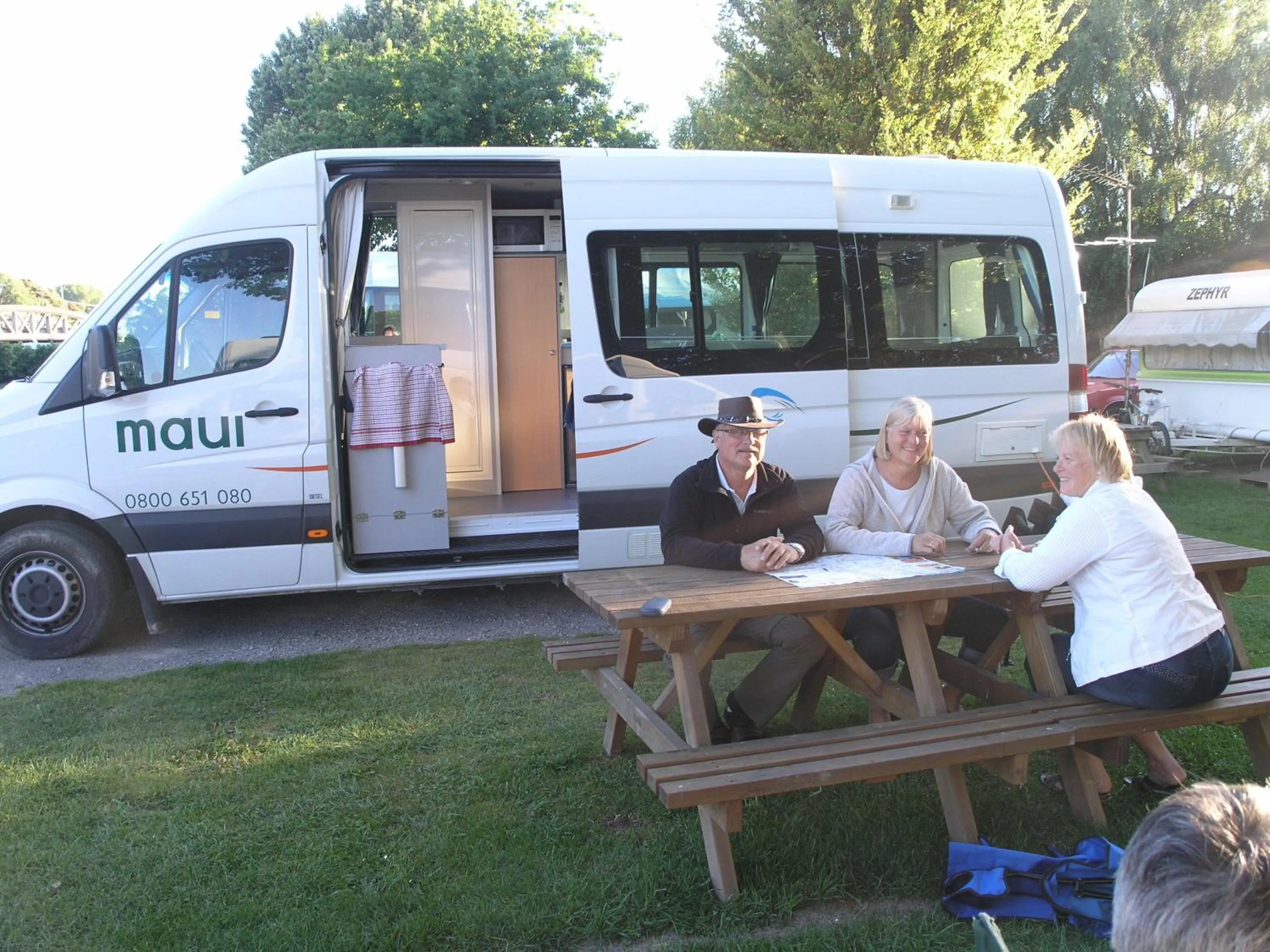 group of guests in Blenheim Bridges Holiday Park