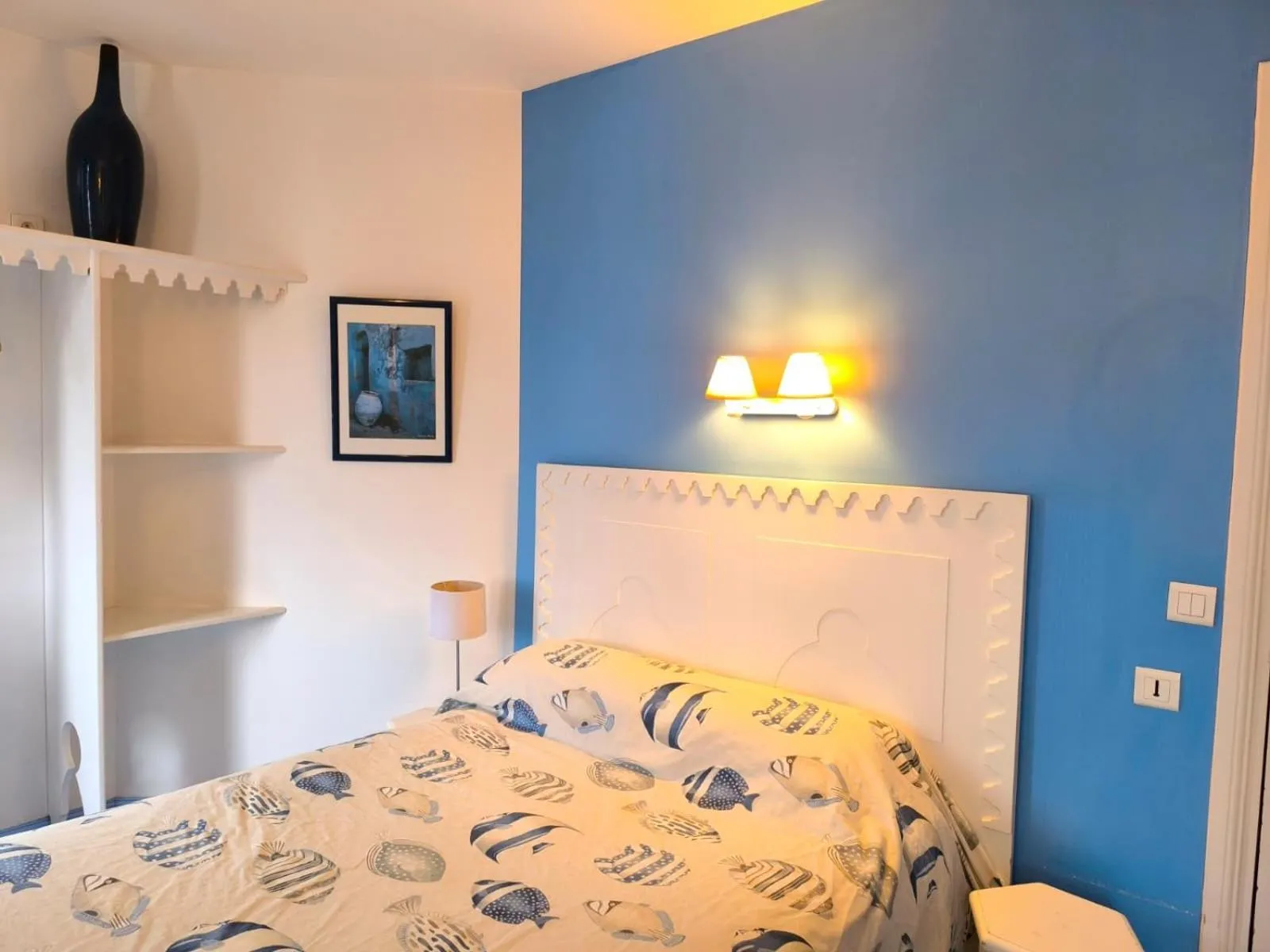 Bed in Hotel L'Astrolabe