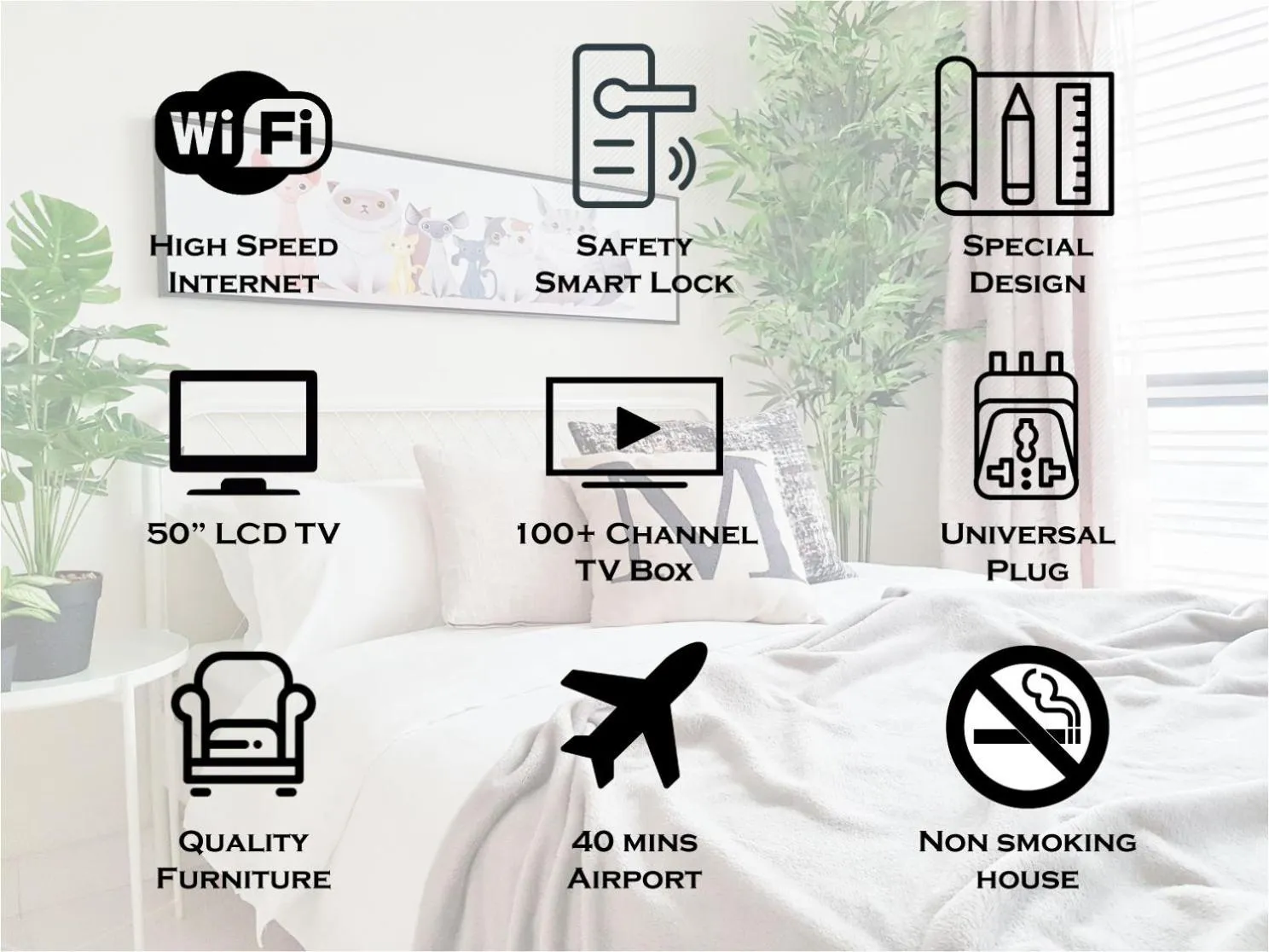 Text overlay, Bed in S1 The Snowy @ Fresh and Cosy Setiawalk Puchong