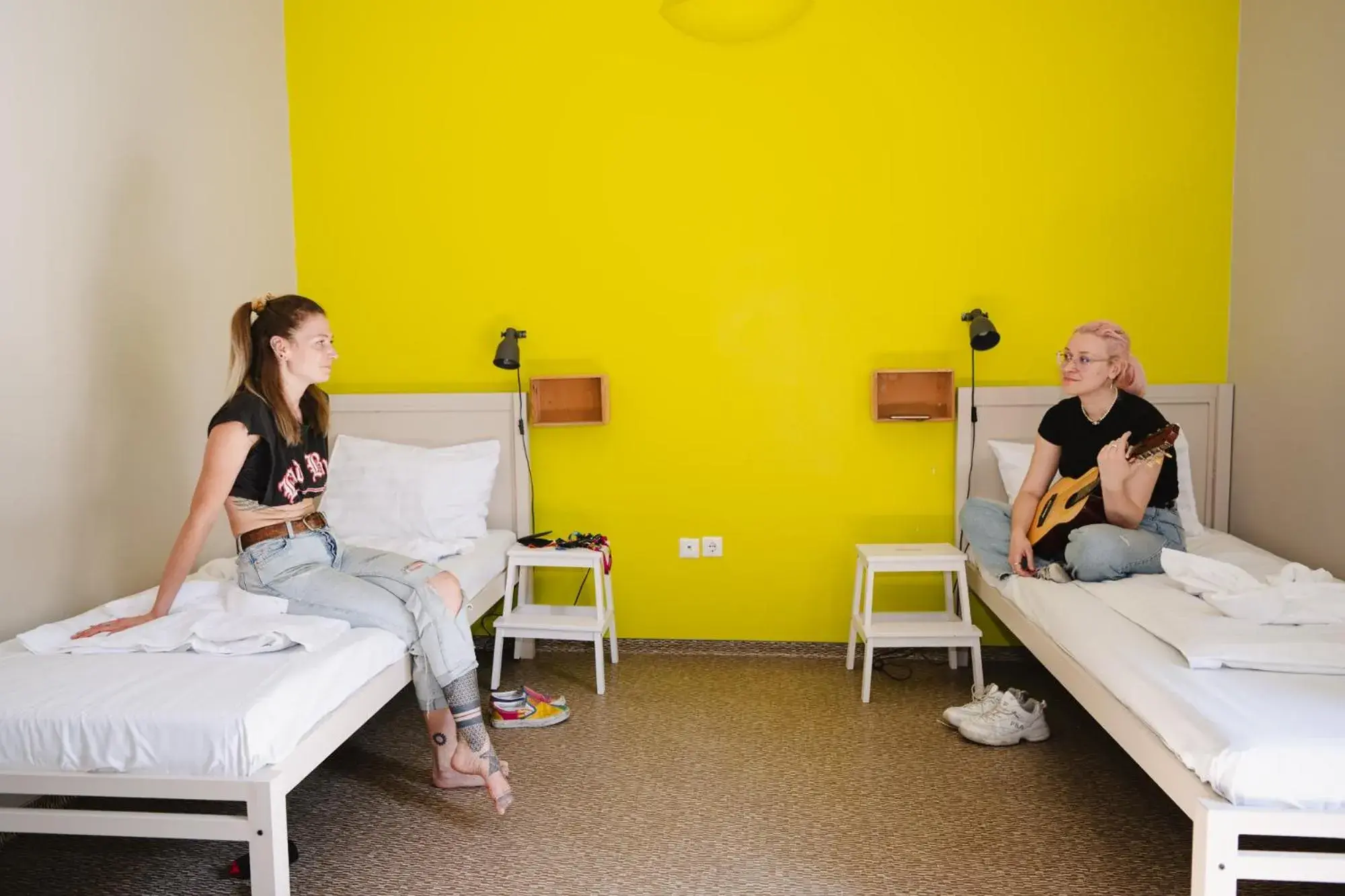 Twin Room with Bathroom in Wombat's City Hostel Budapest Twin Room with Bathroom in Wombat's City Hostel Budapest