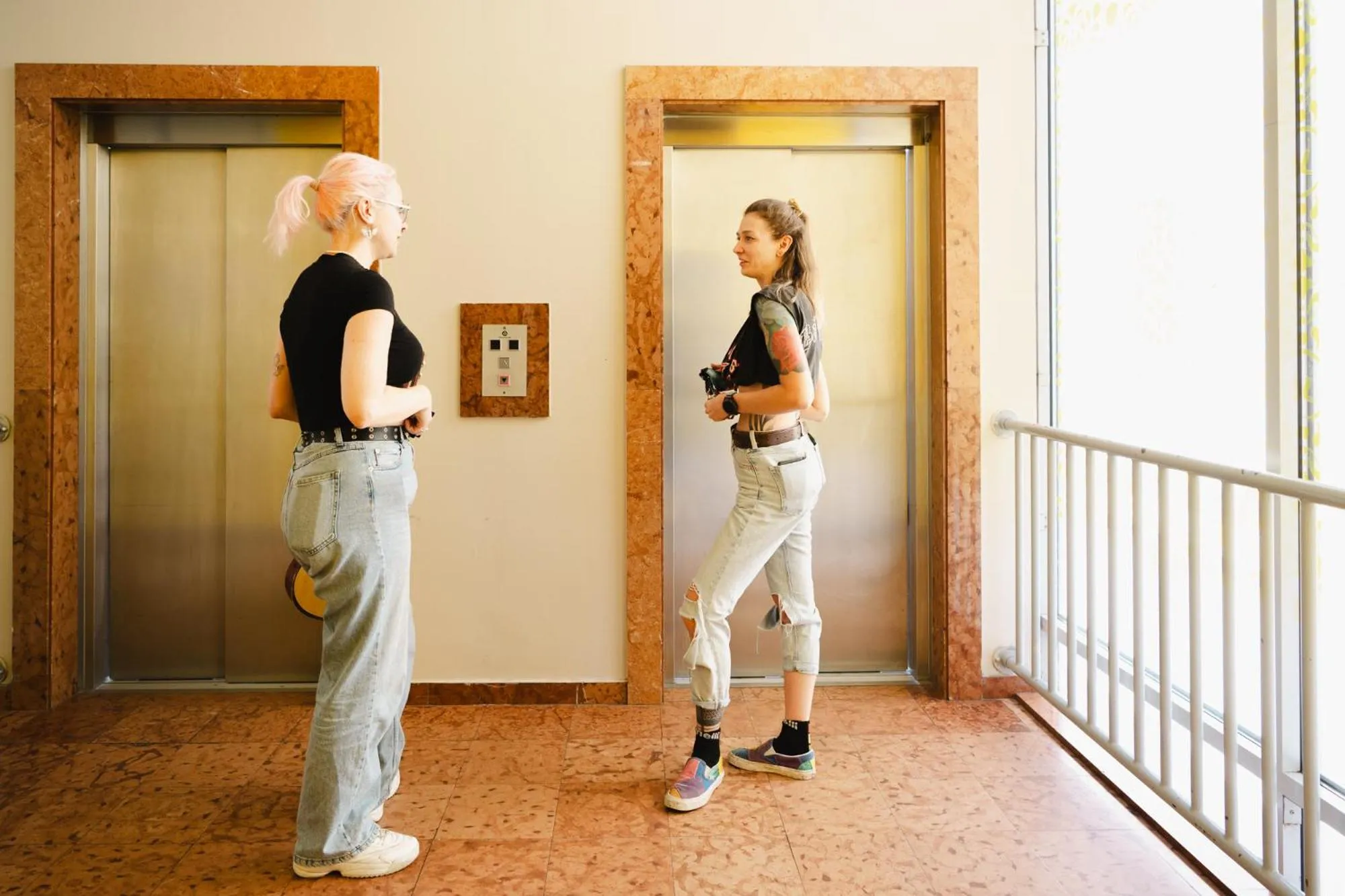 elevator in Wombat's City Hostel Budapest