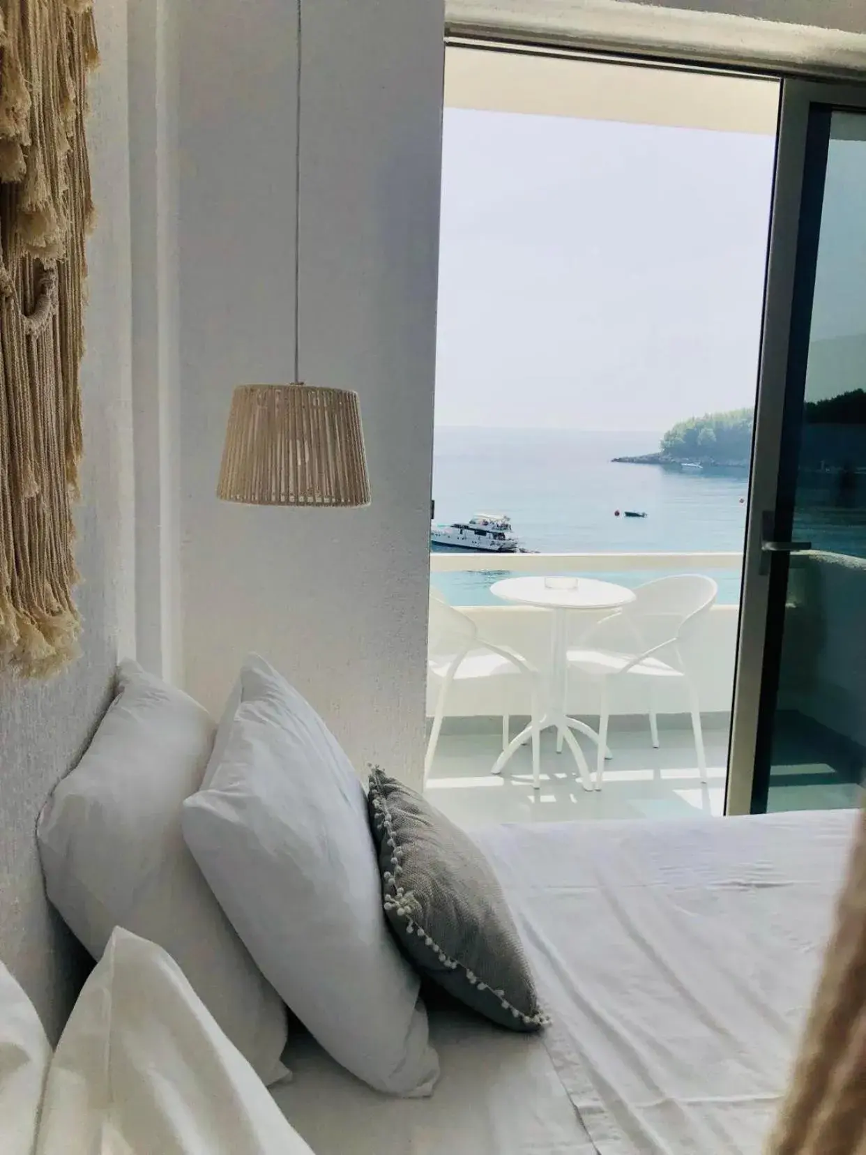 Deluxe Double Room with Balcony and Sea View in Geo & Art Boutique Hotel Himara Deluxe Double Room with Balcony and Sea View in Geo & Art Boutique Hotel Himara