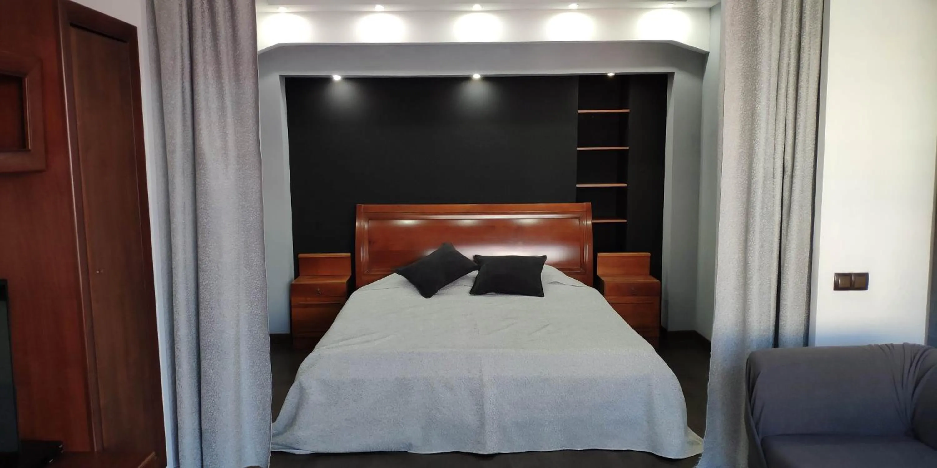 Bed in Apartment on Nazarbayeva 77
