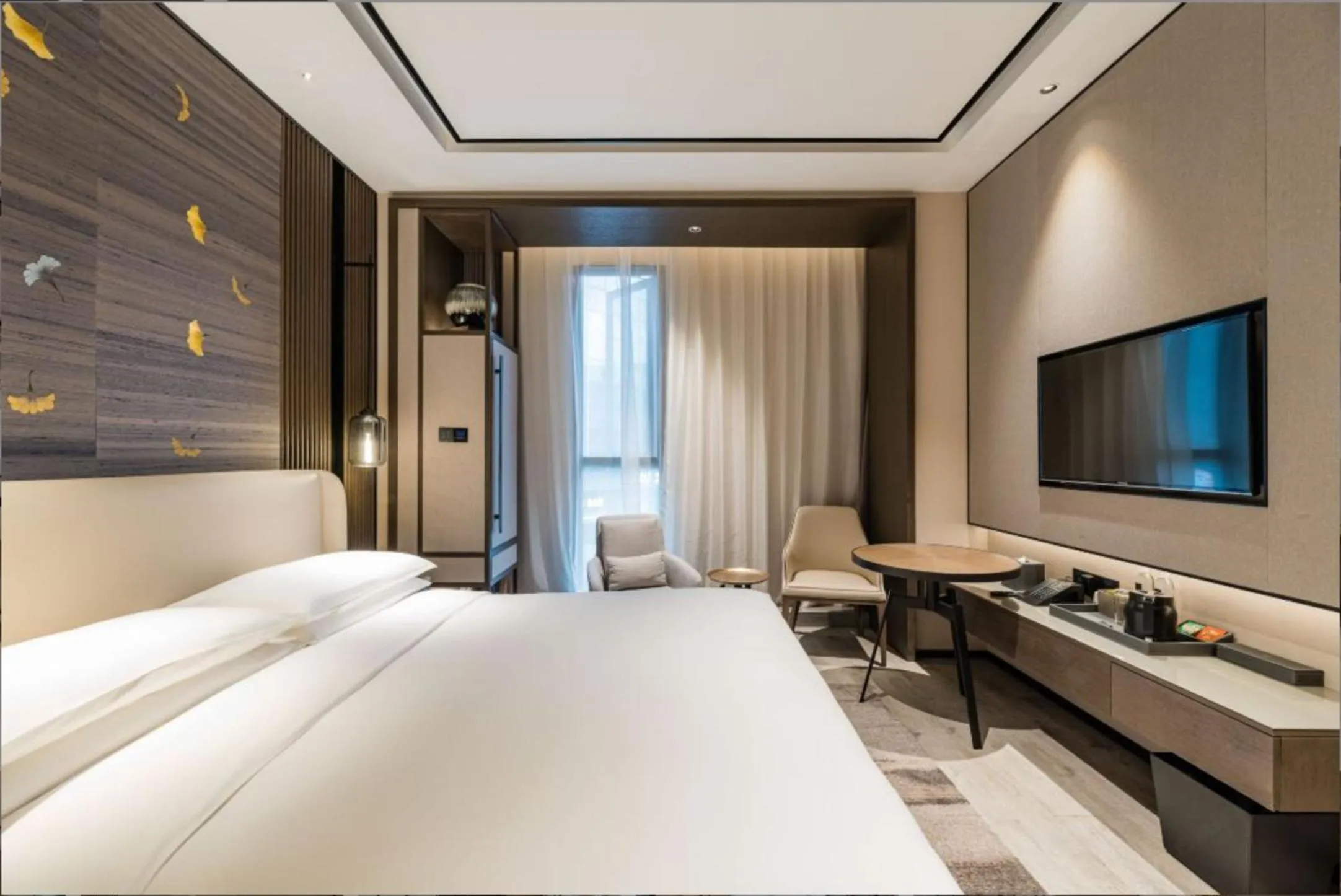 Bedroom, Bed in Yunhe Yebo Hotel (Shanghai International Tourism Resort Pudong Airport)