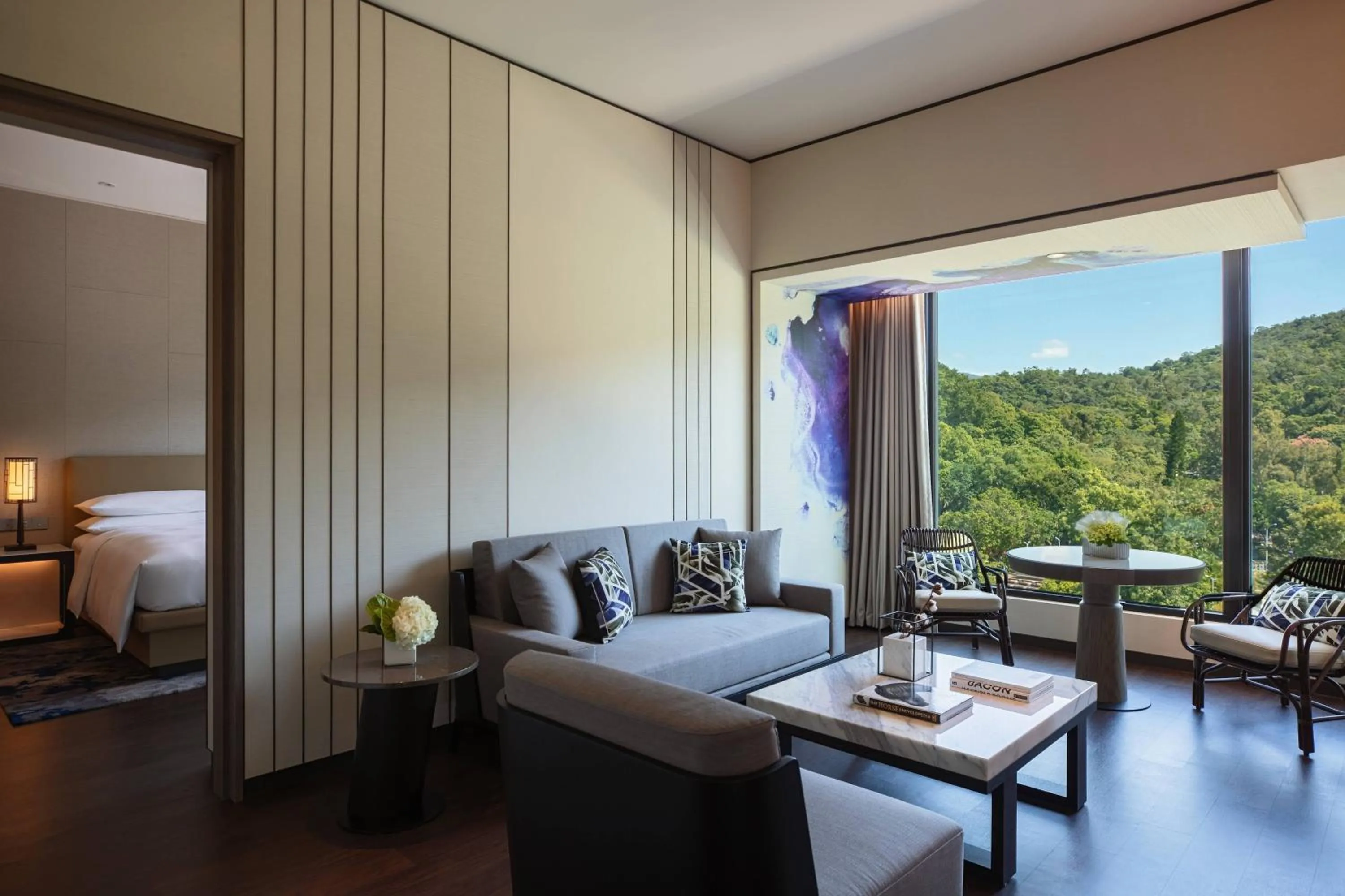 Living room, Bed in Renaissance Taipei Shihlin Hotel