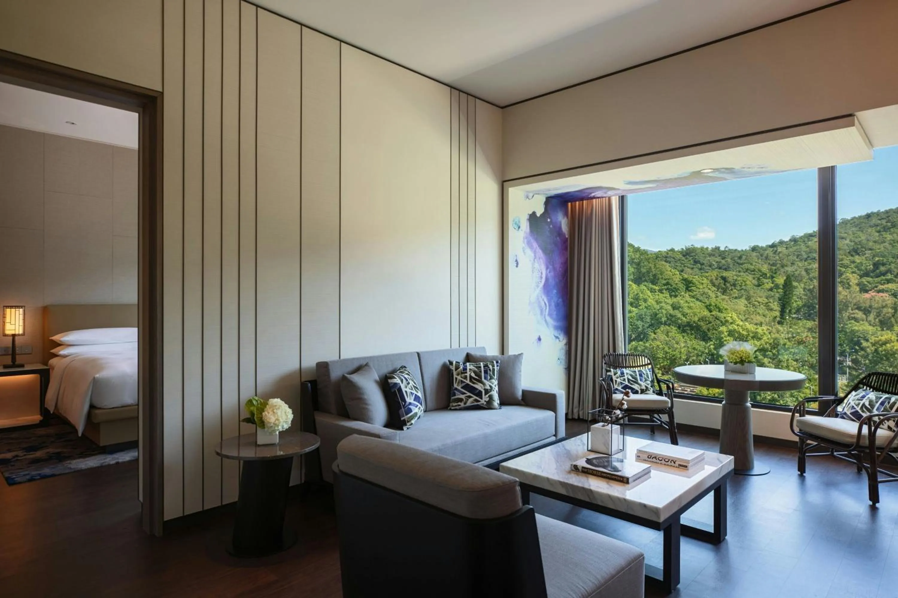 Living room, Bed in Renaissance Taipei Shihlin Hotel