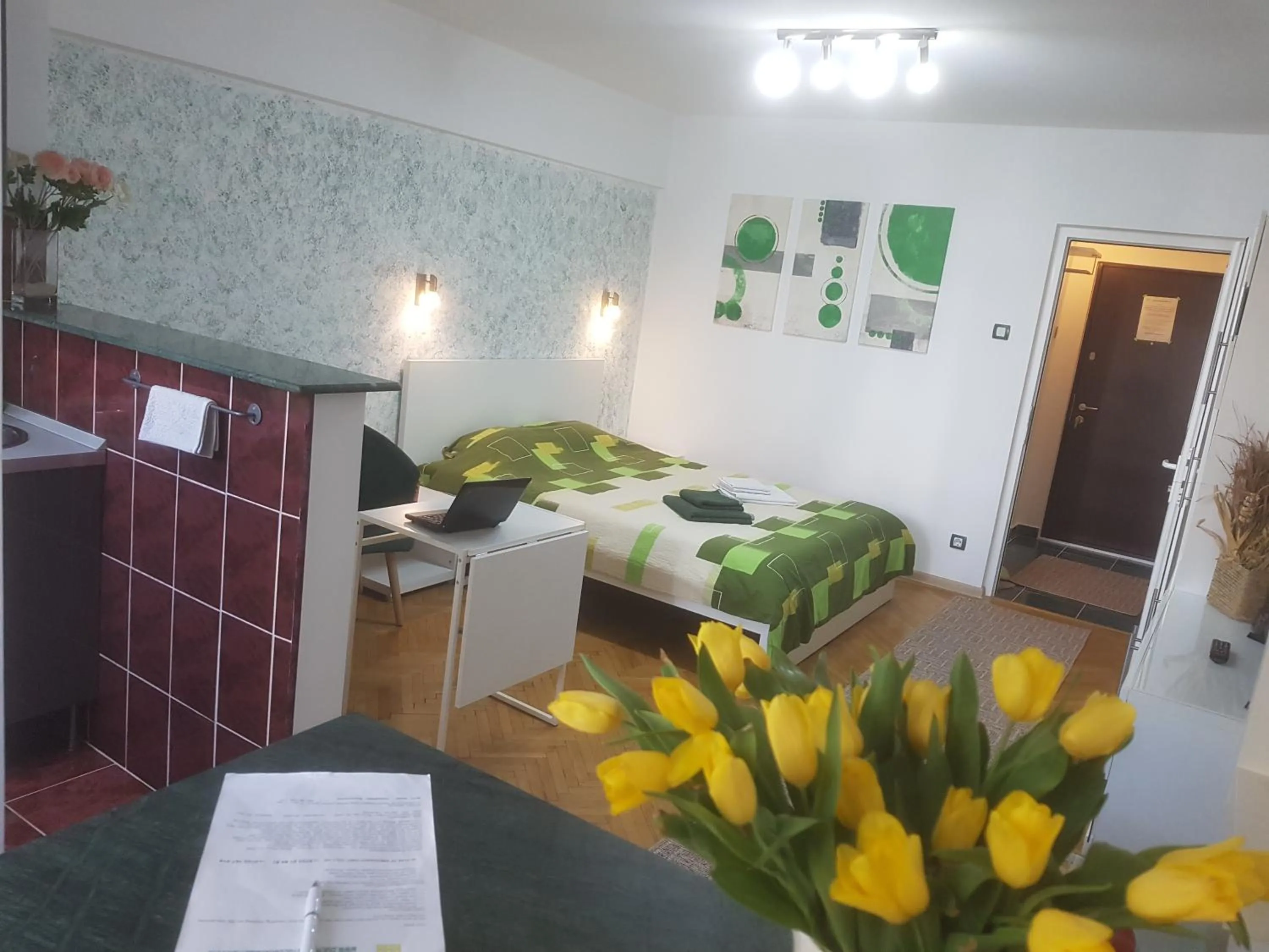 Living room, Bed in Calea Victoriei Residence