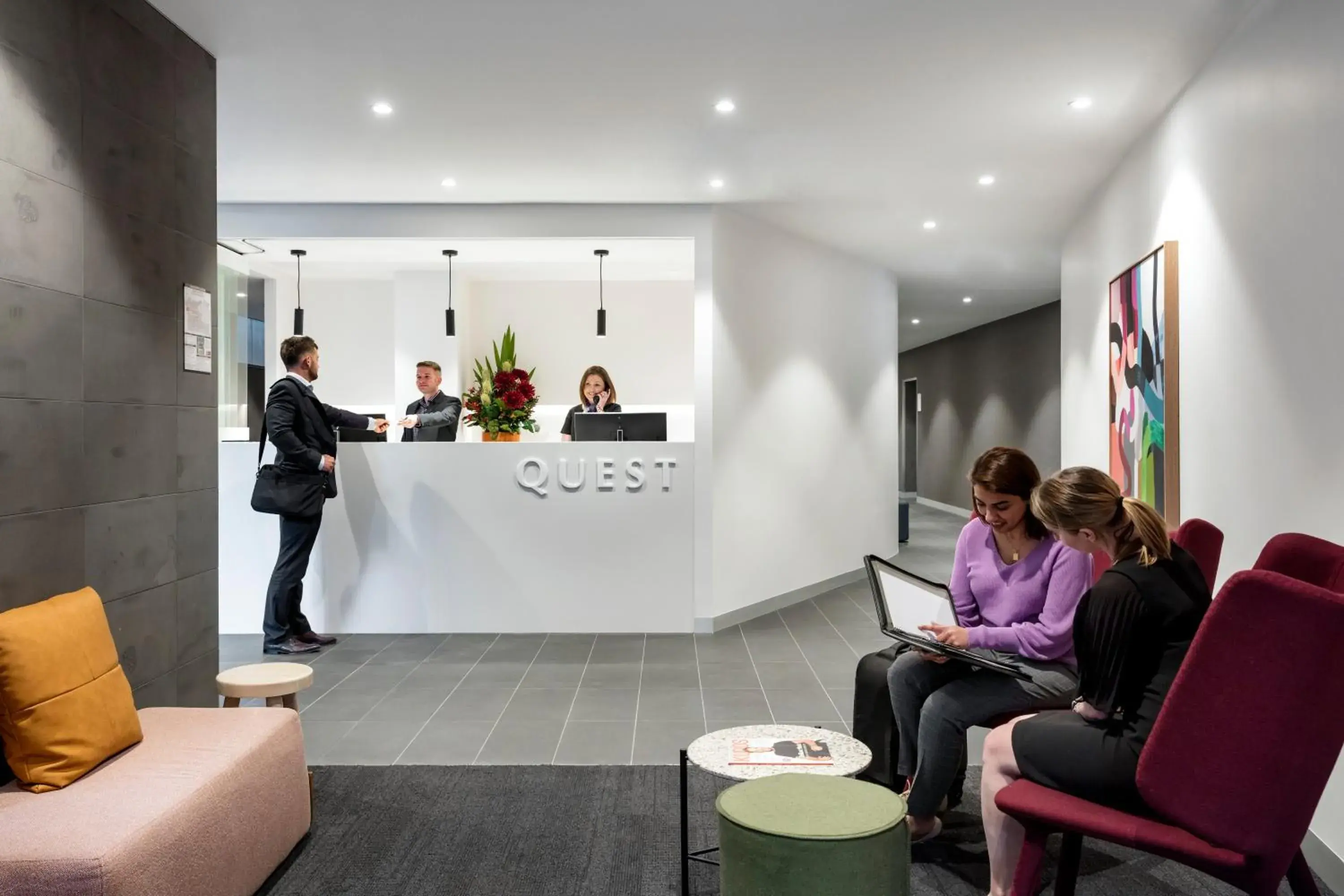 Lobby or reception in Quest St Kilda Road Lobby or reception in Quest St Kilda Road