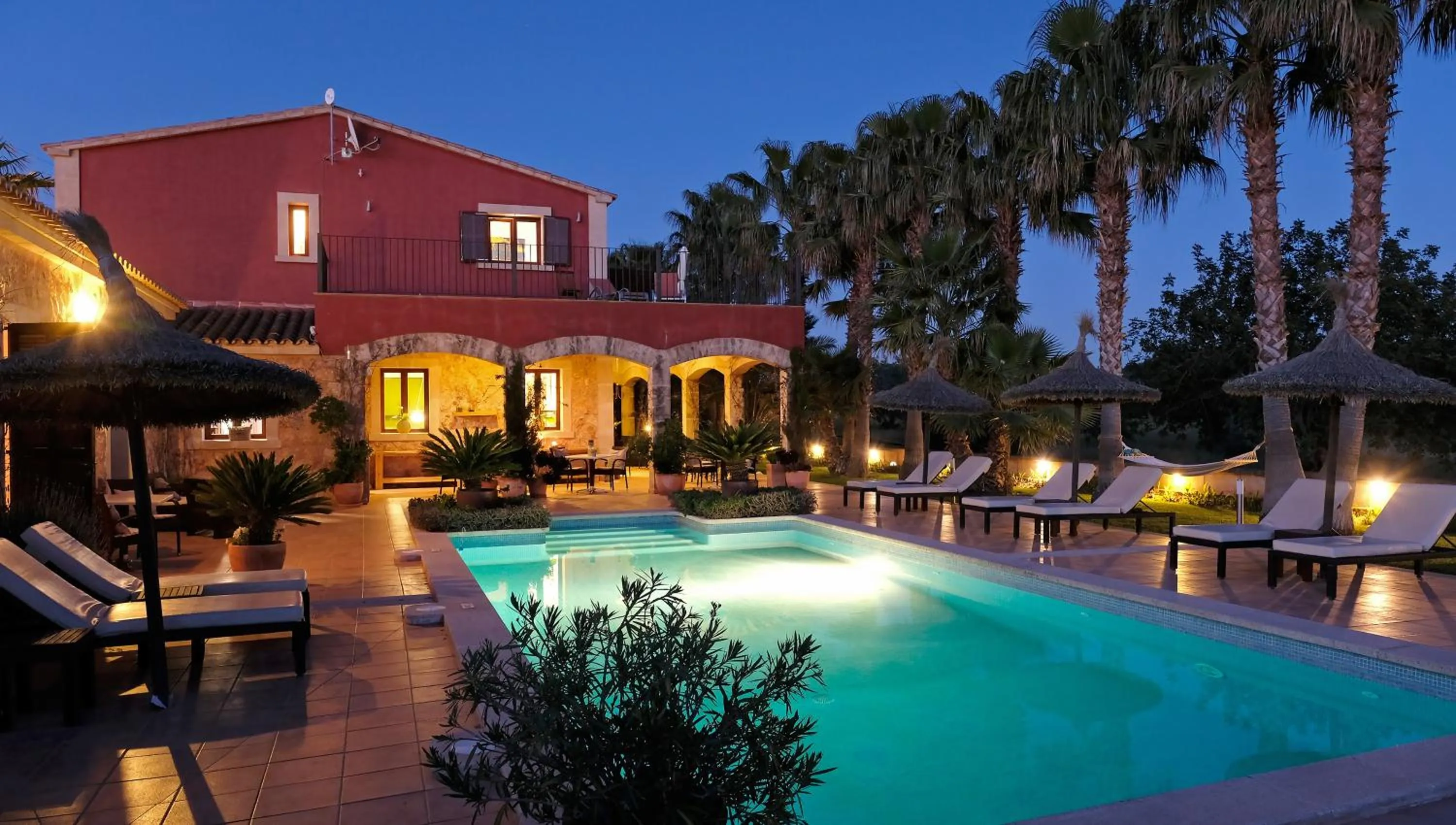 Night, Swimming Pool in Villa Sampoli - Agroturismo Son Sampoli - Adults only