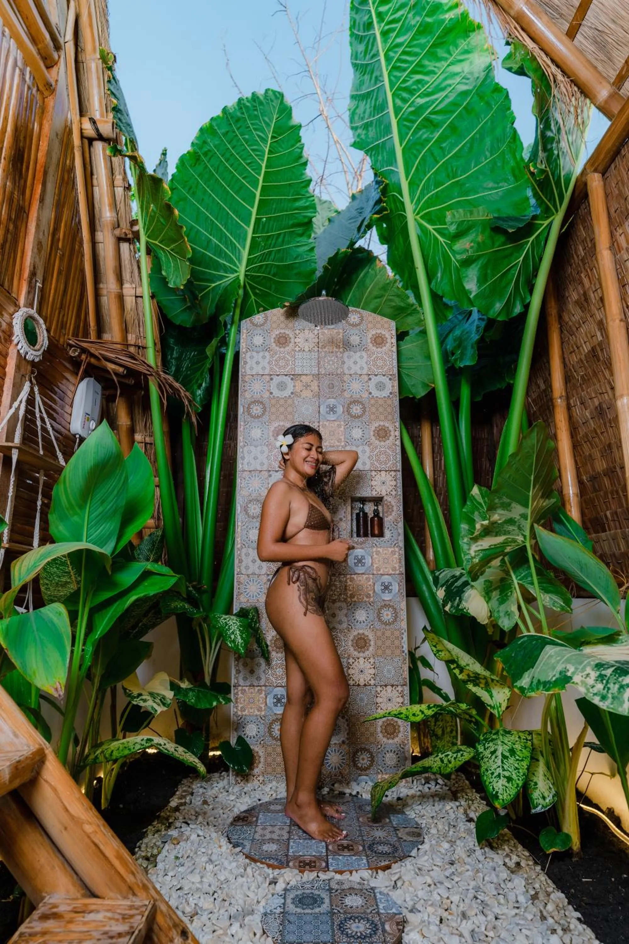 Shower in Tongo Hill Cottages
