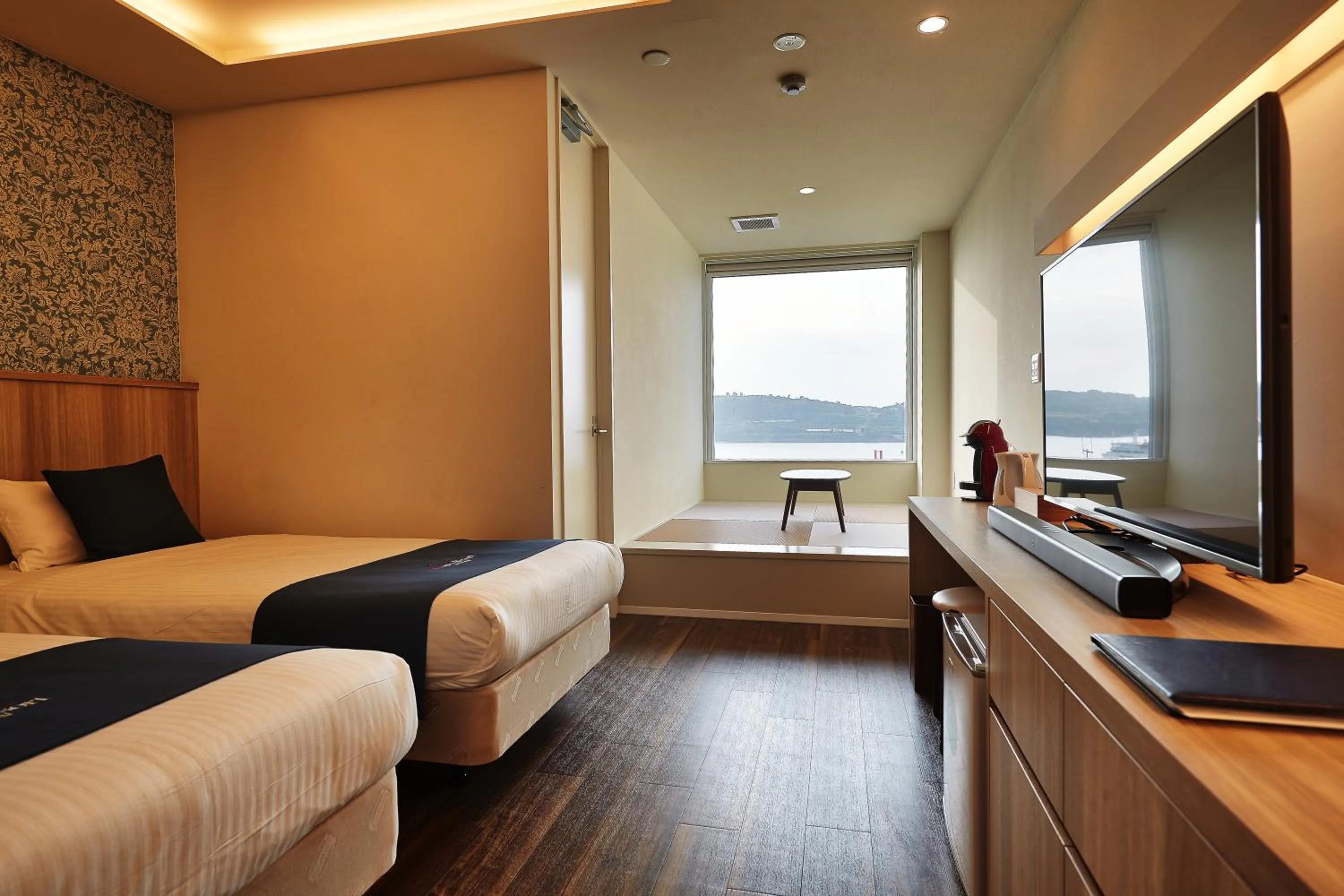 Bed in Marea Resort Motobu