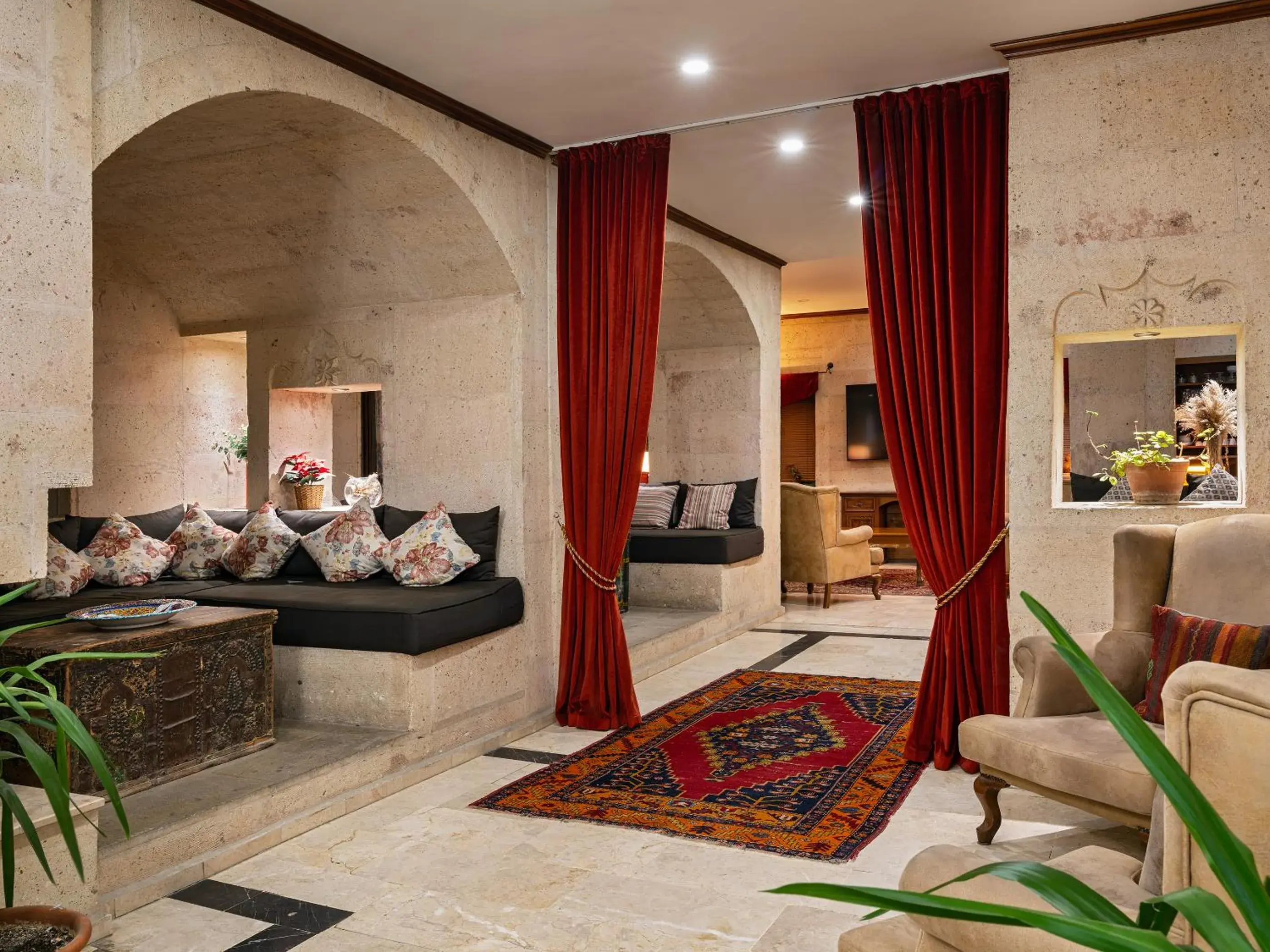 Lobby or reception, Bed in Heybe Hotel & Spa Lobby or reception, Bed in Heybe Hotel & Spa