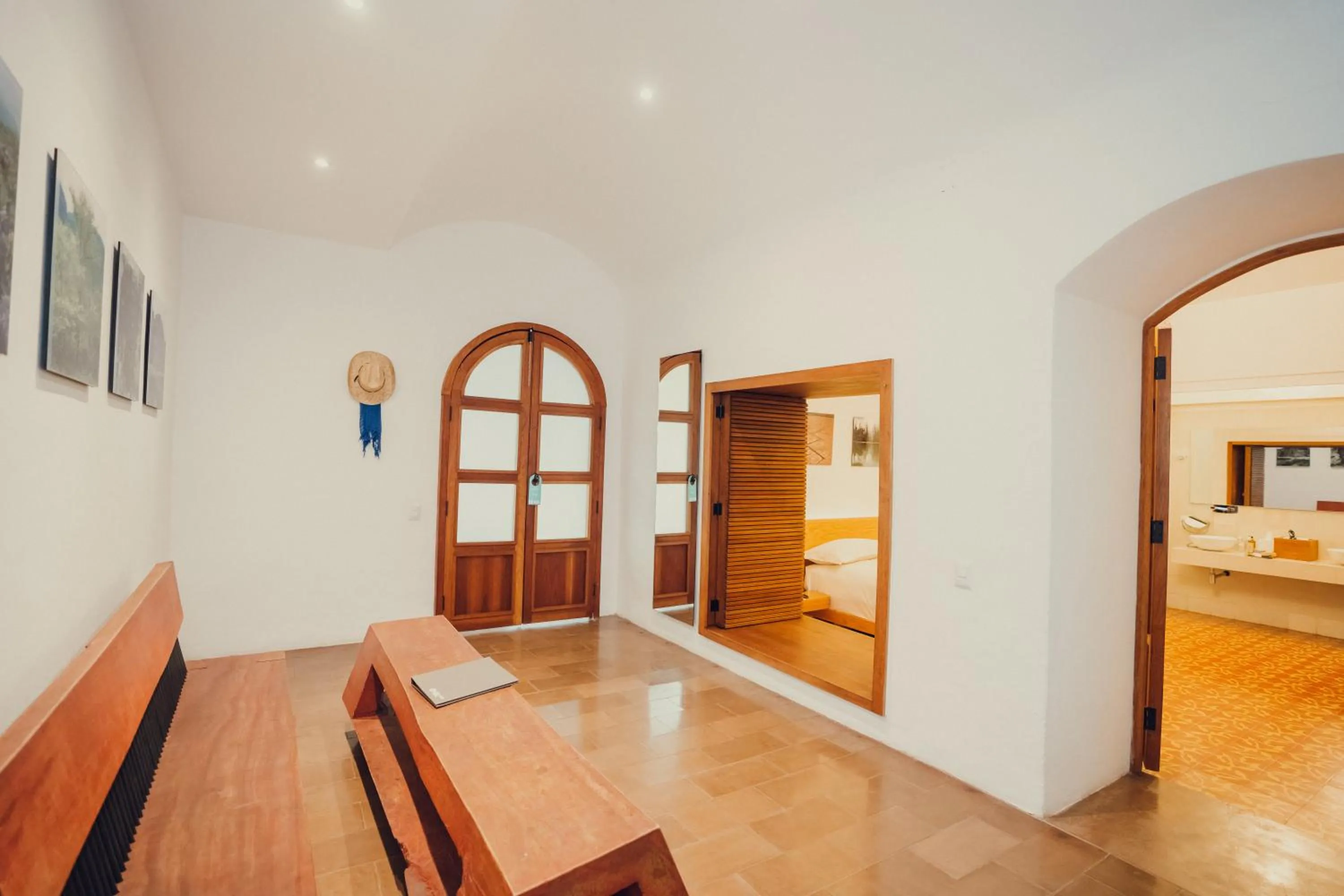 Living room, Bed in Hotel Azul de Oaxaca