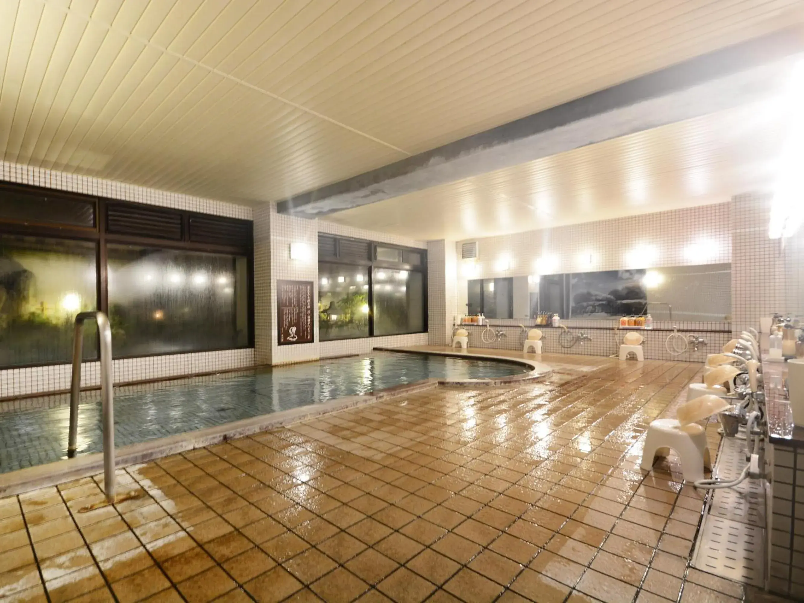 Hot Spring Bath, Swimming Pool in Hotel Hoshikawakan
