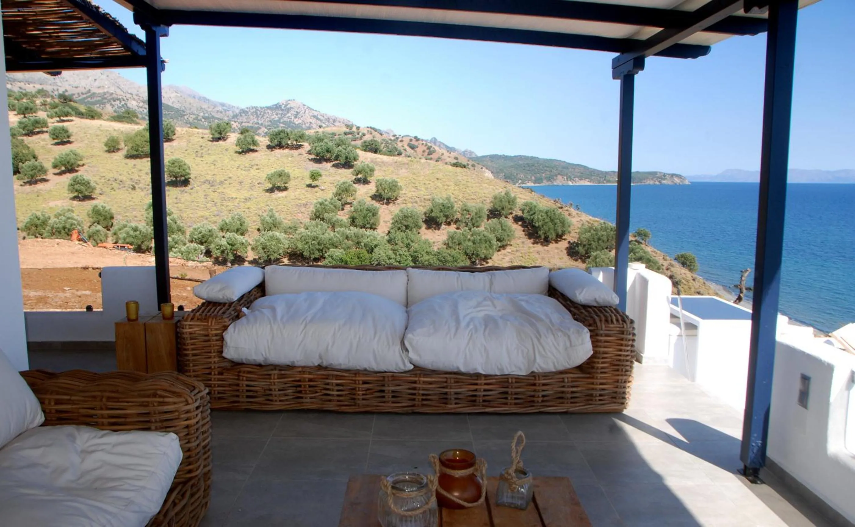Balcony/Terrace, Bed in Samothraki Beach Boutique Hotel
