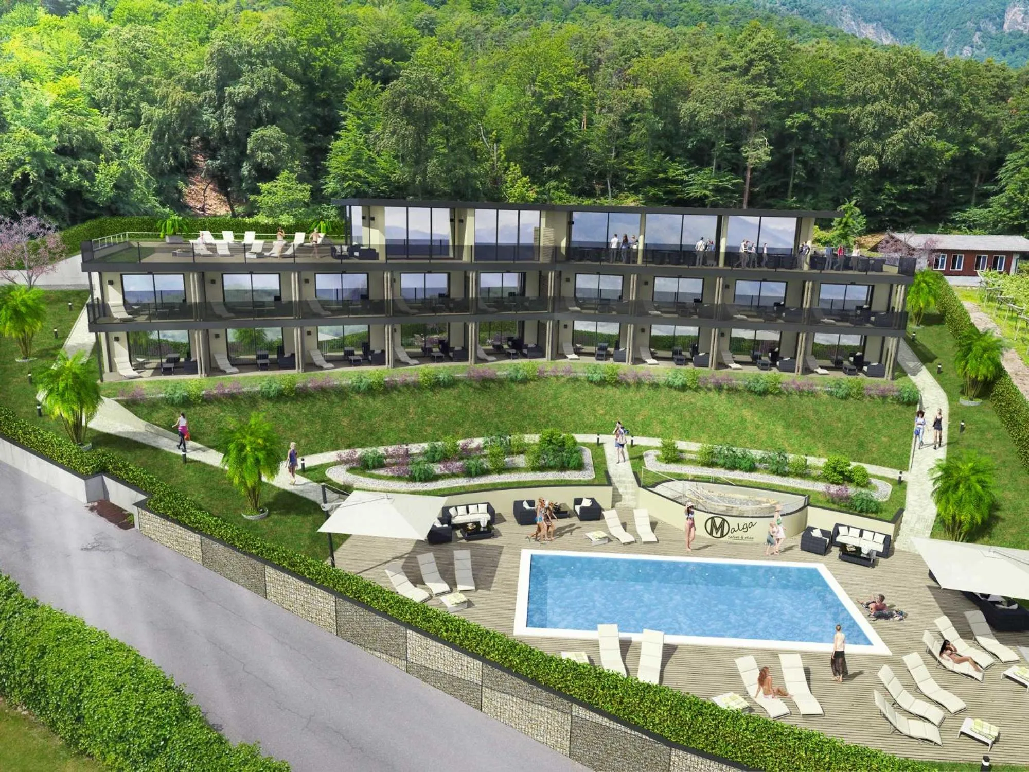 Property building in Aparthotel Malga