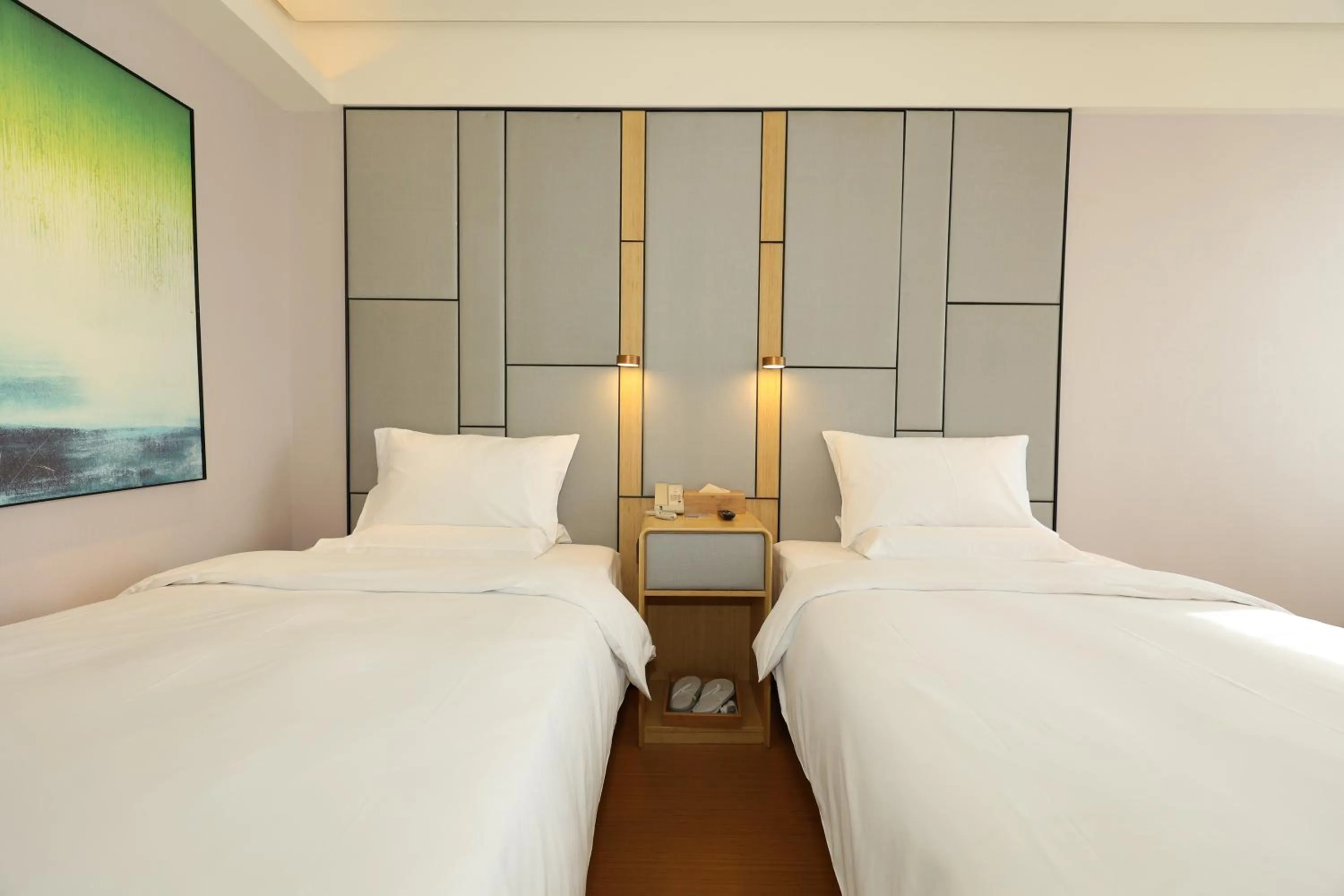 Bed in JI Hotel Shanghai Wujiaochang Shiguang Road