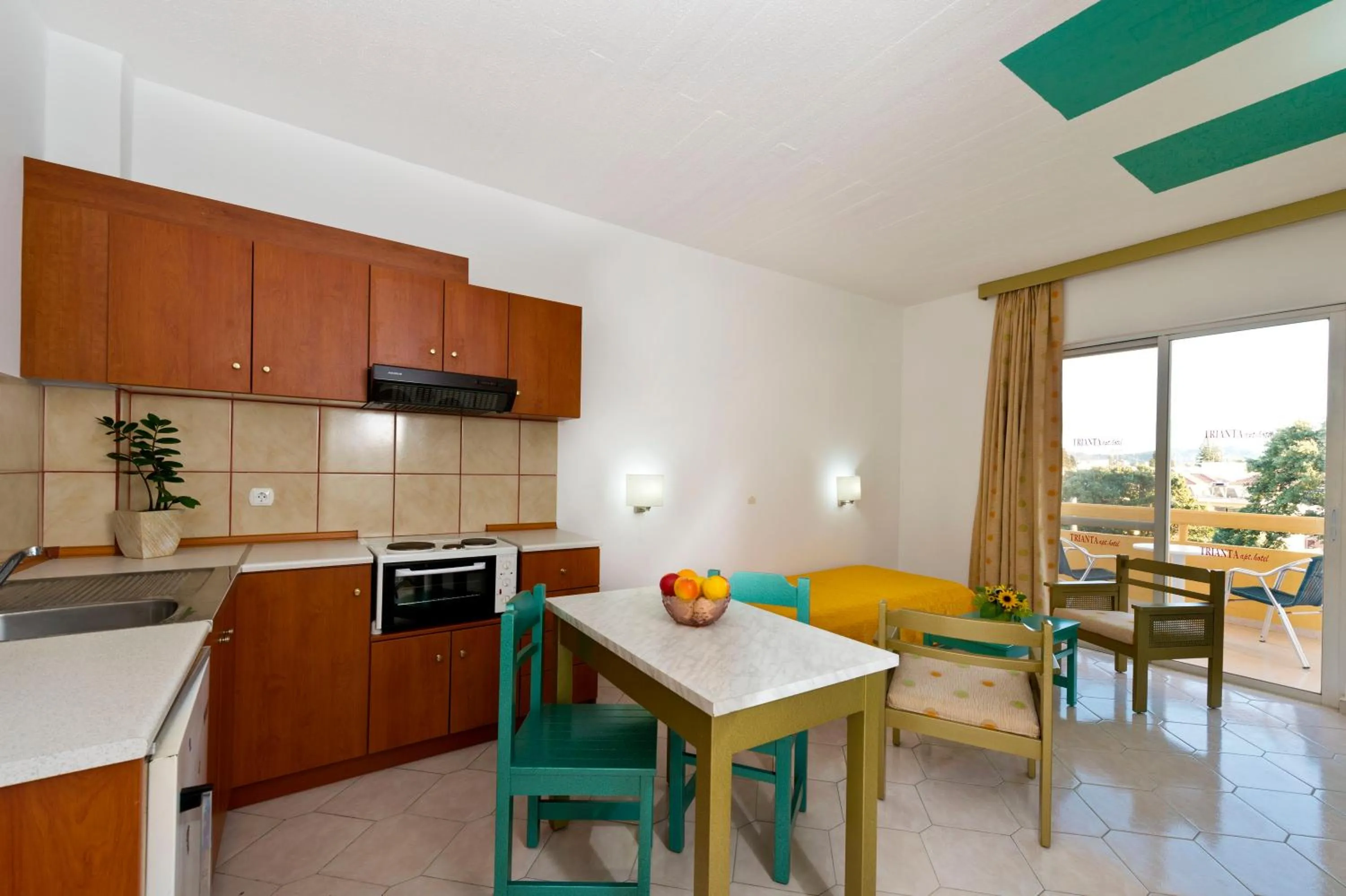 Kitchen or kitchenette in Trianta Hotel Apartments