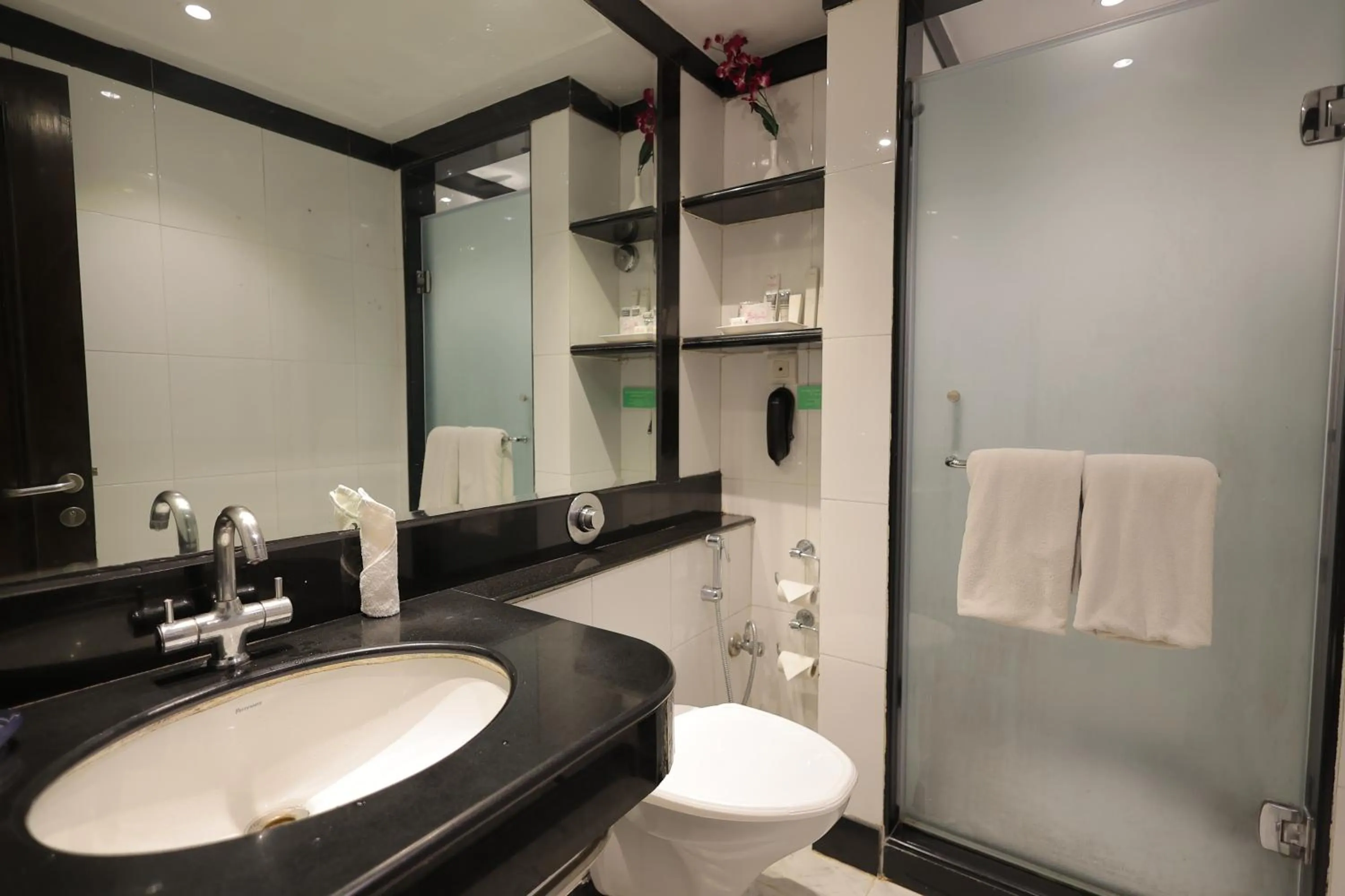 Bathroom in Regenta Orko's Haridwar, Motichur , 10 min from Har ki Pauri