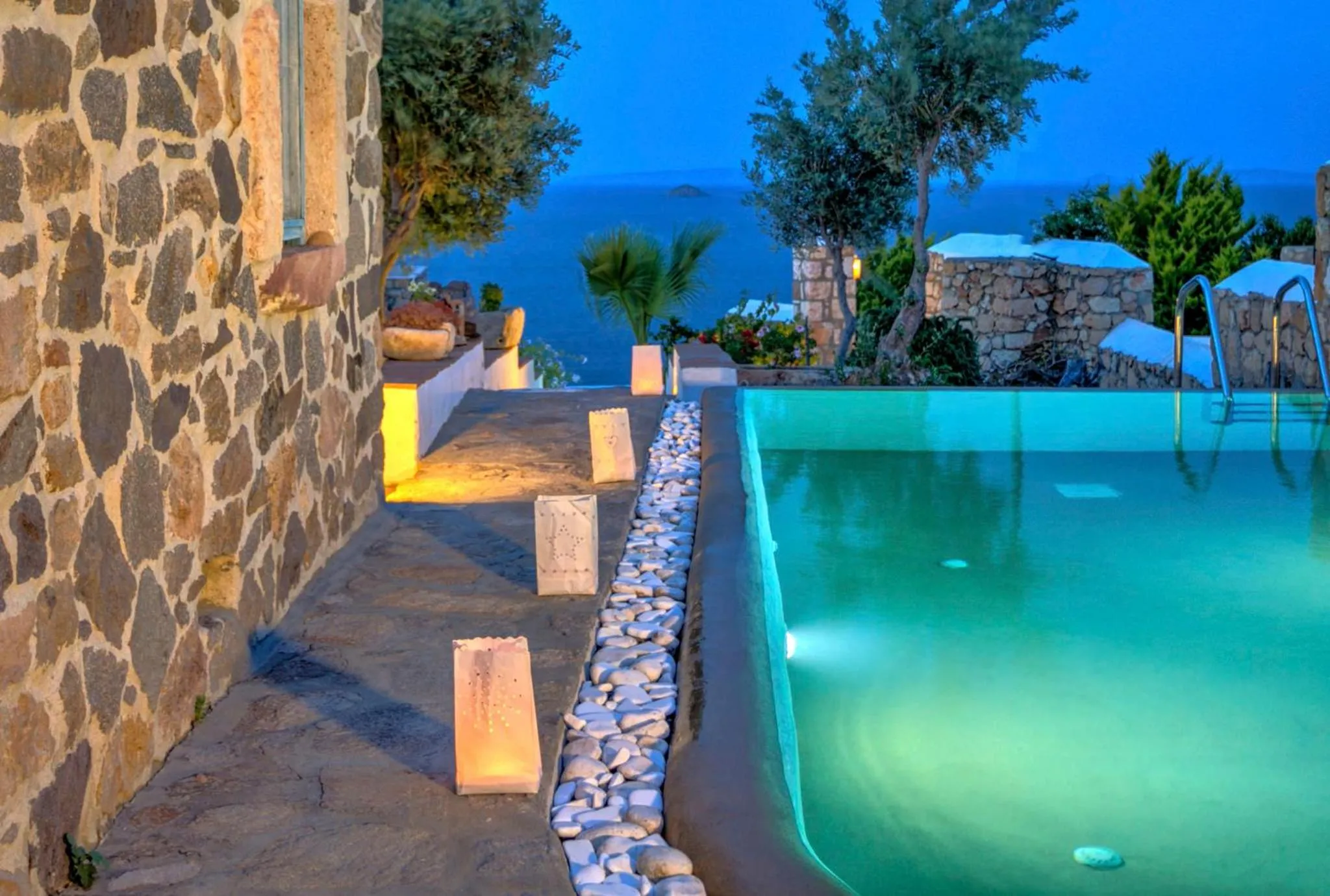 Pool view in Eirini Luxury Hotel Villas