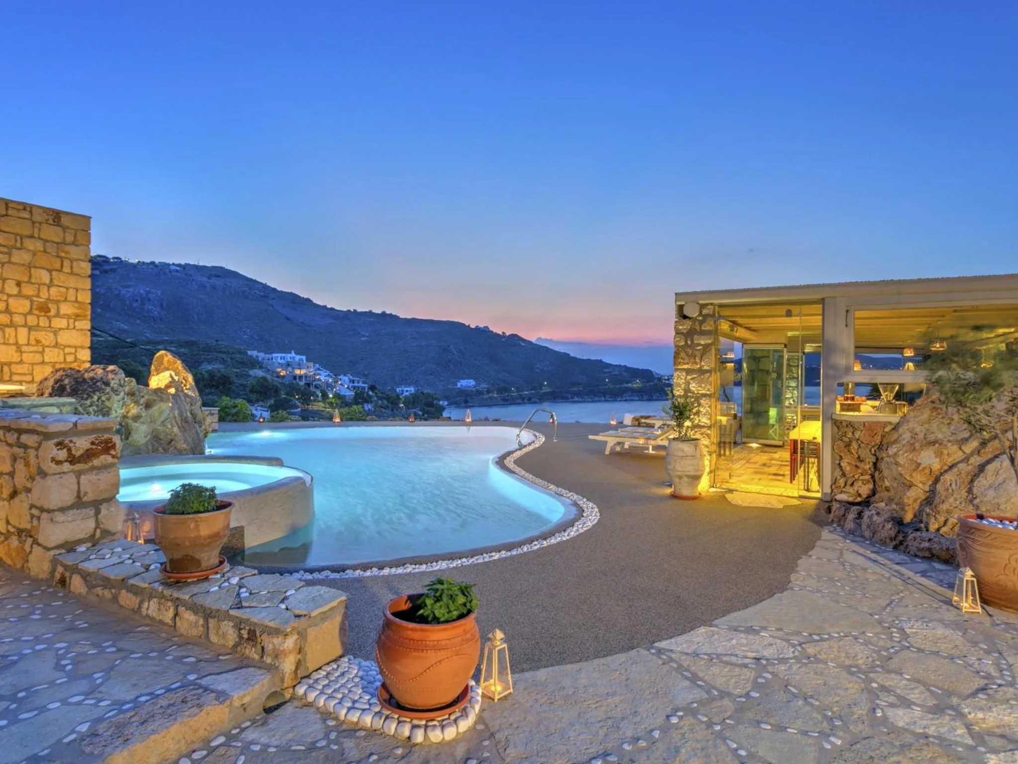 Bird's eye view in Eirini Luxury Hotel Villas