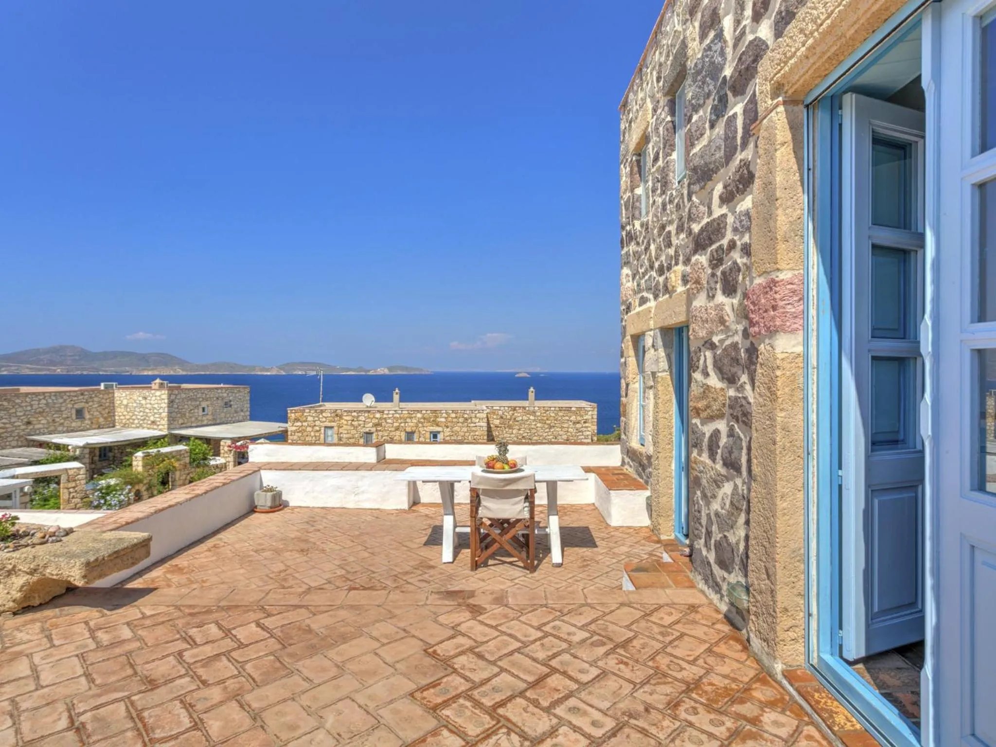 Seating area in Eirini Luxury Hotel Villas