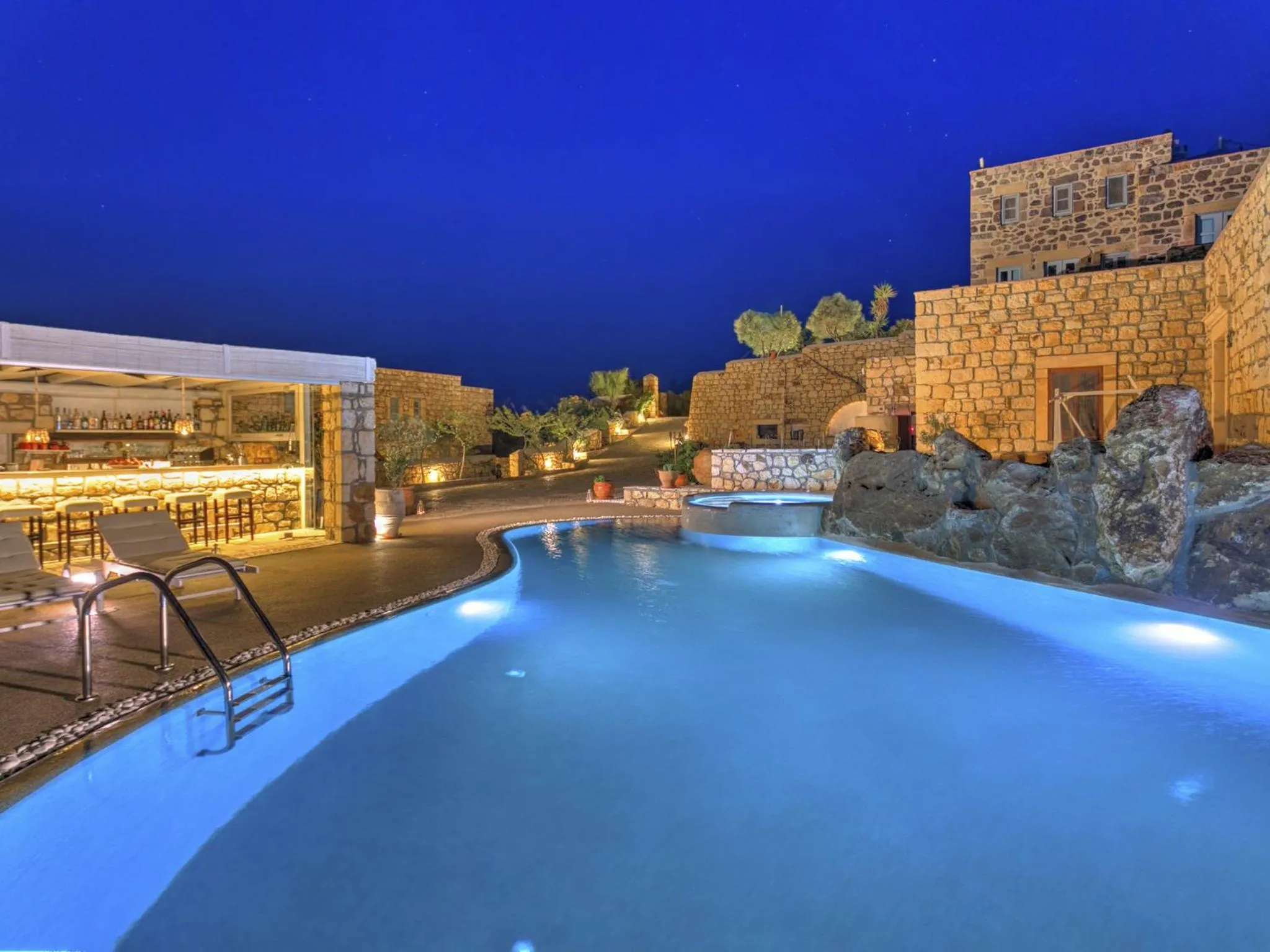 Lounge or bar in Eirini Luxury Hotel Villas