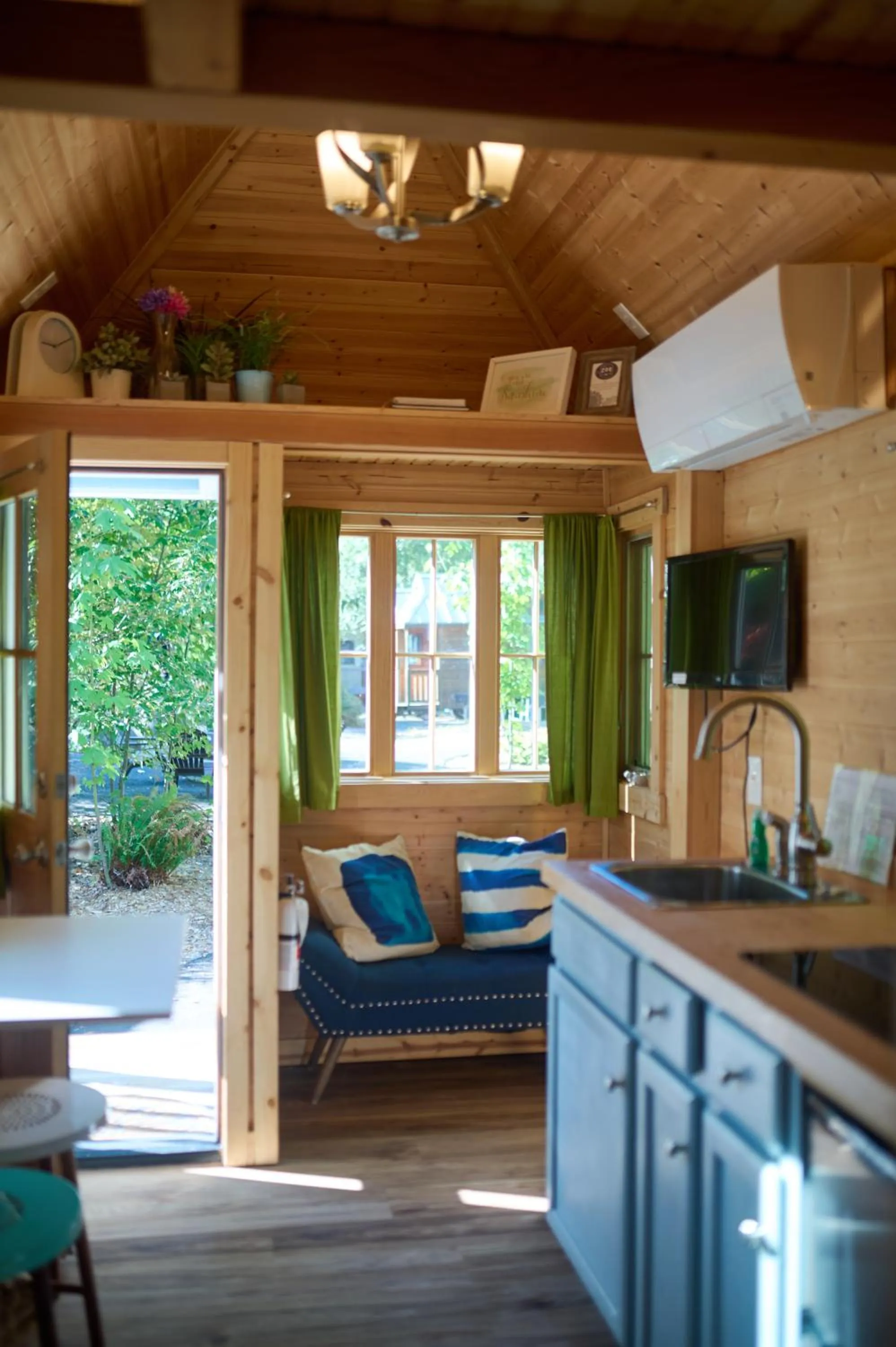 Seating area in Mt Hood Tiny House Village
