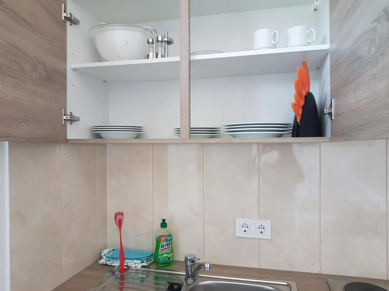 Kitchen or kitchenette in Gästehaus Burgblick