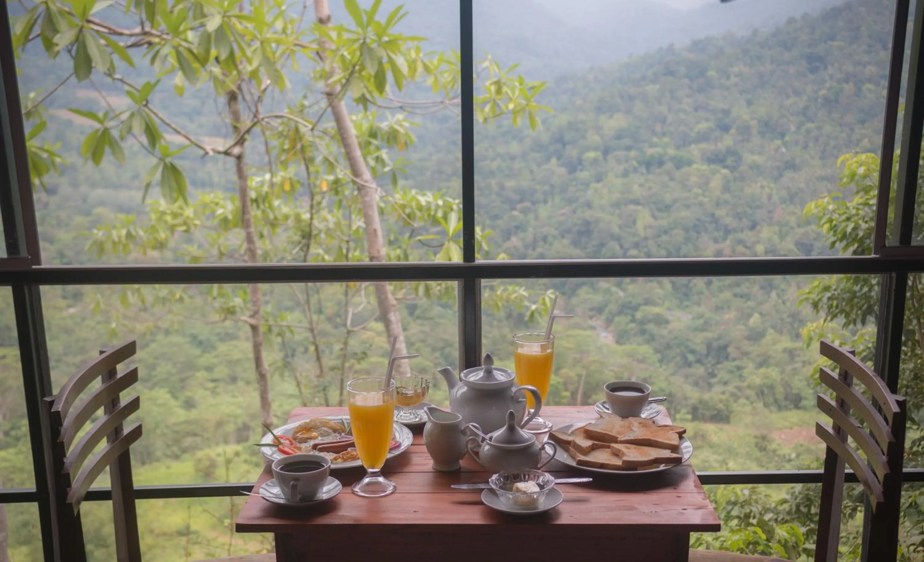 Continental breakfast in Tree Houses by Jungle River