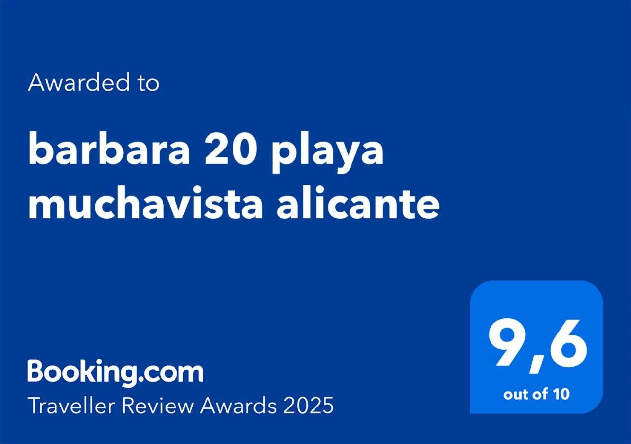 Certificate/Award in barbara 20 playa muchavista alicante