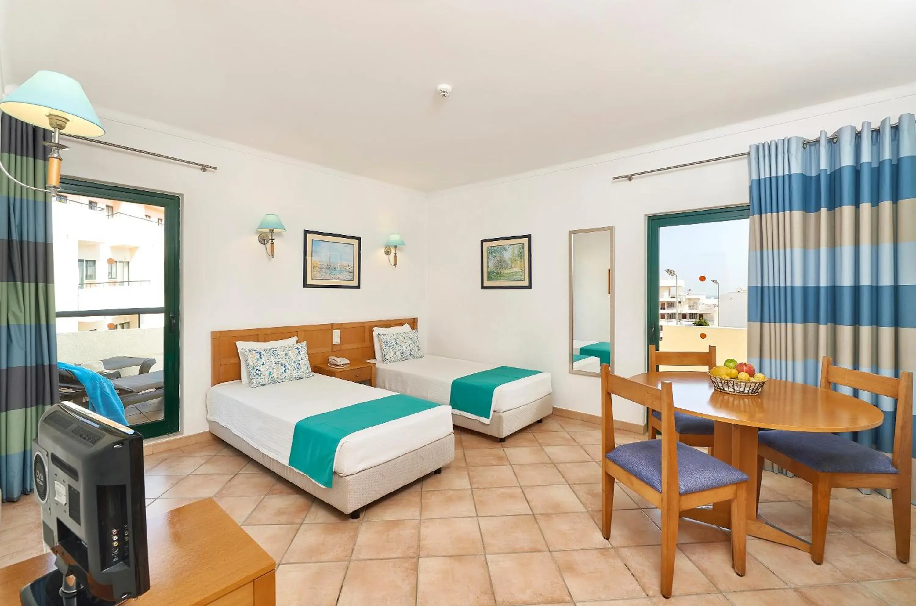 Balcony/Terrace, Bed in Oceanus Aparthotel Balcony/Terrace, Bed in Oceanus Aparthotel