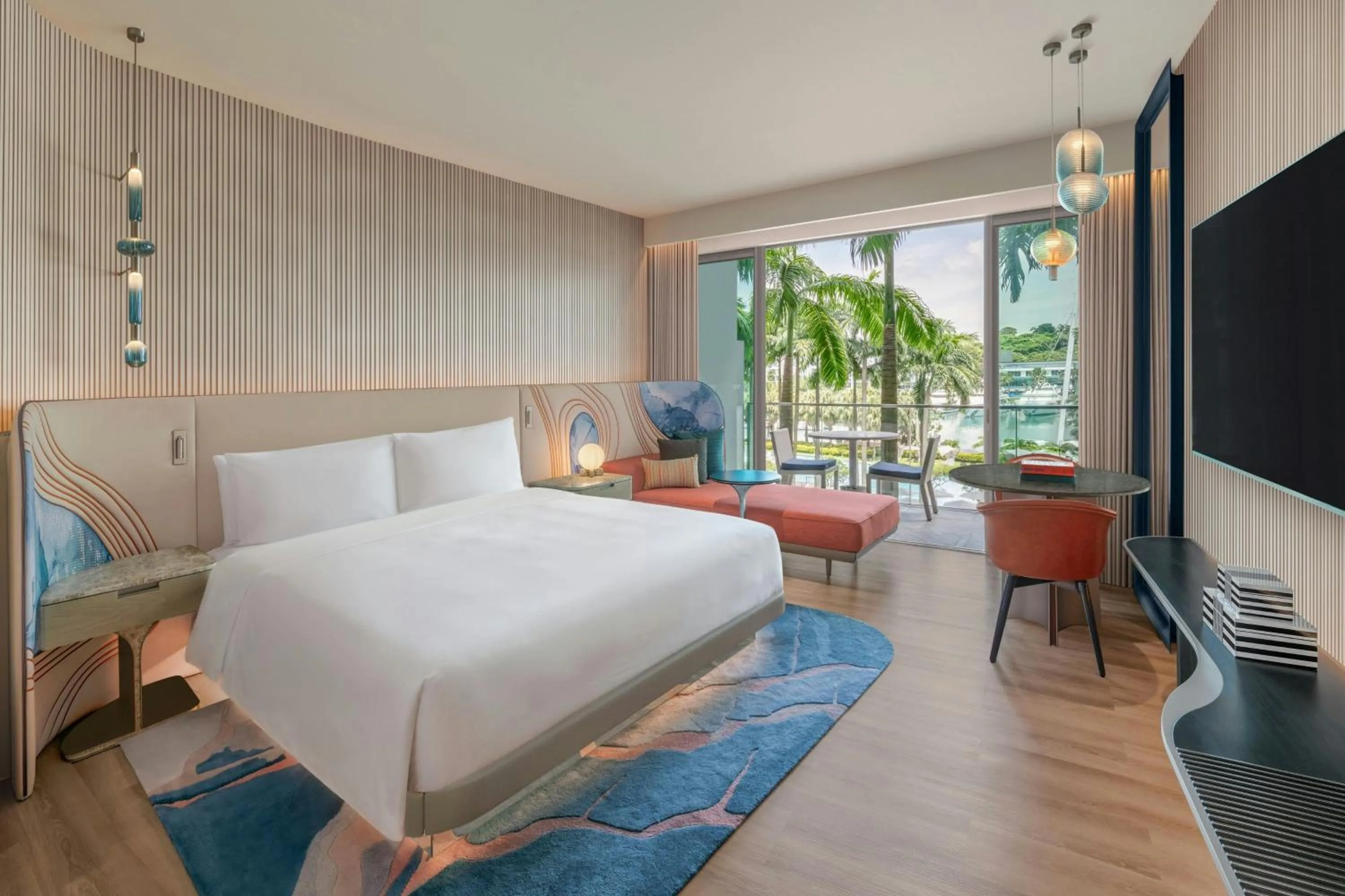 Photo of the whole room, Bed in W Singapore - Sentosa Cove, Newly Renovated