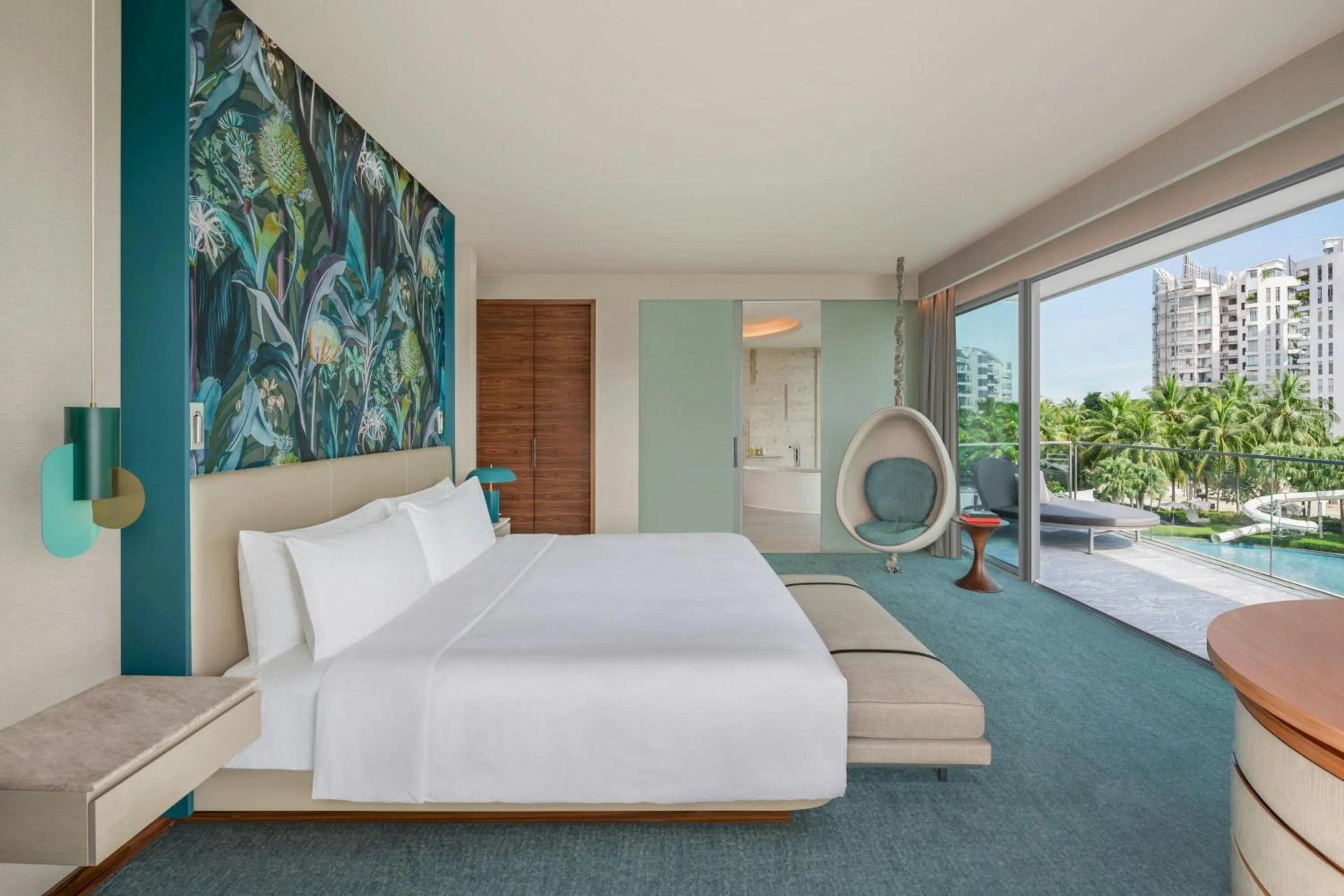 Bedroom, Bed in W Singapore - Sentosa Cove, Newly Renovated