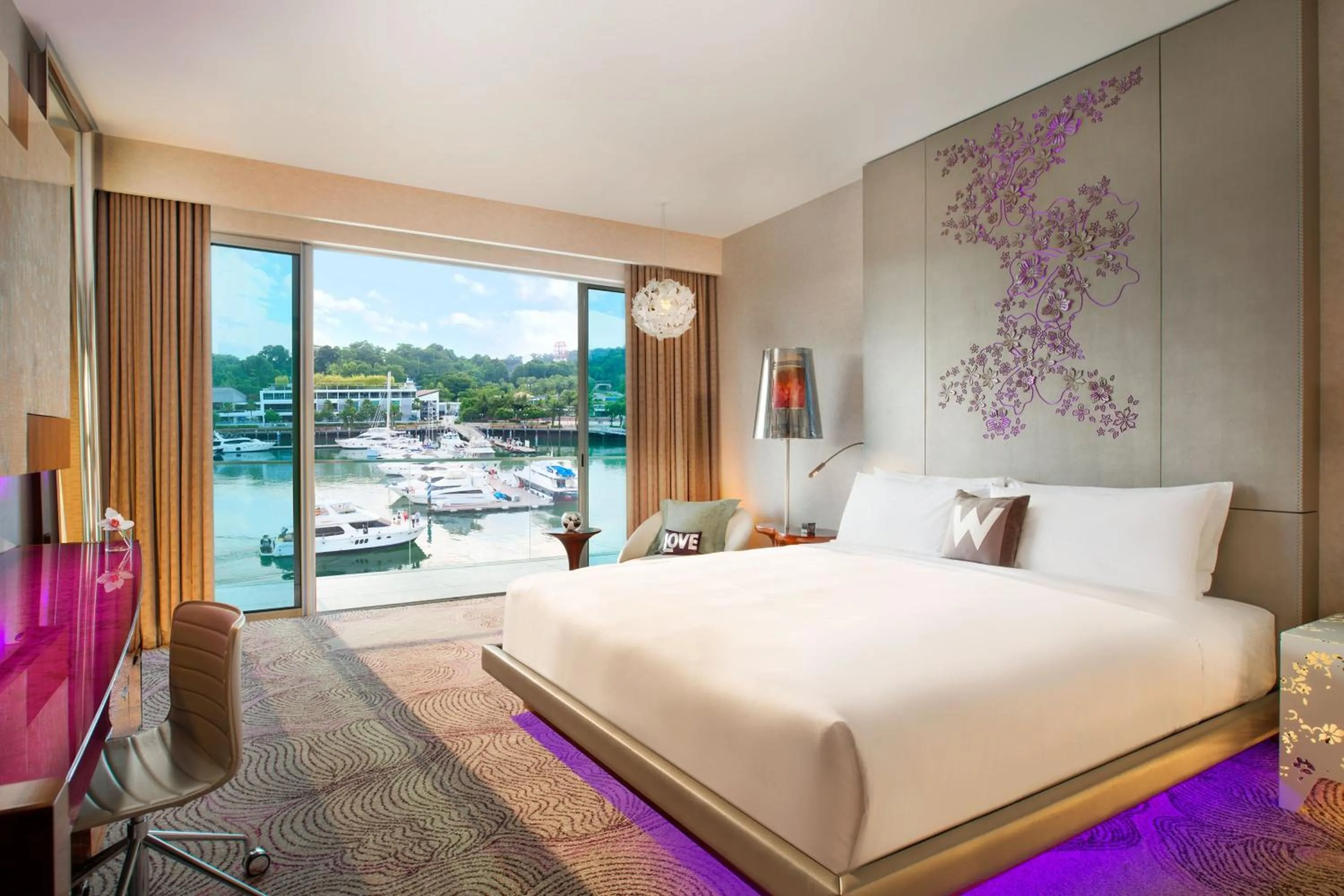 Photo of the whole room, Bed in W Singapore - Sentosa Cove, Newly Renovated