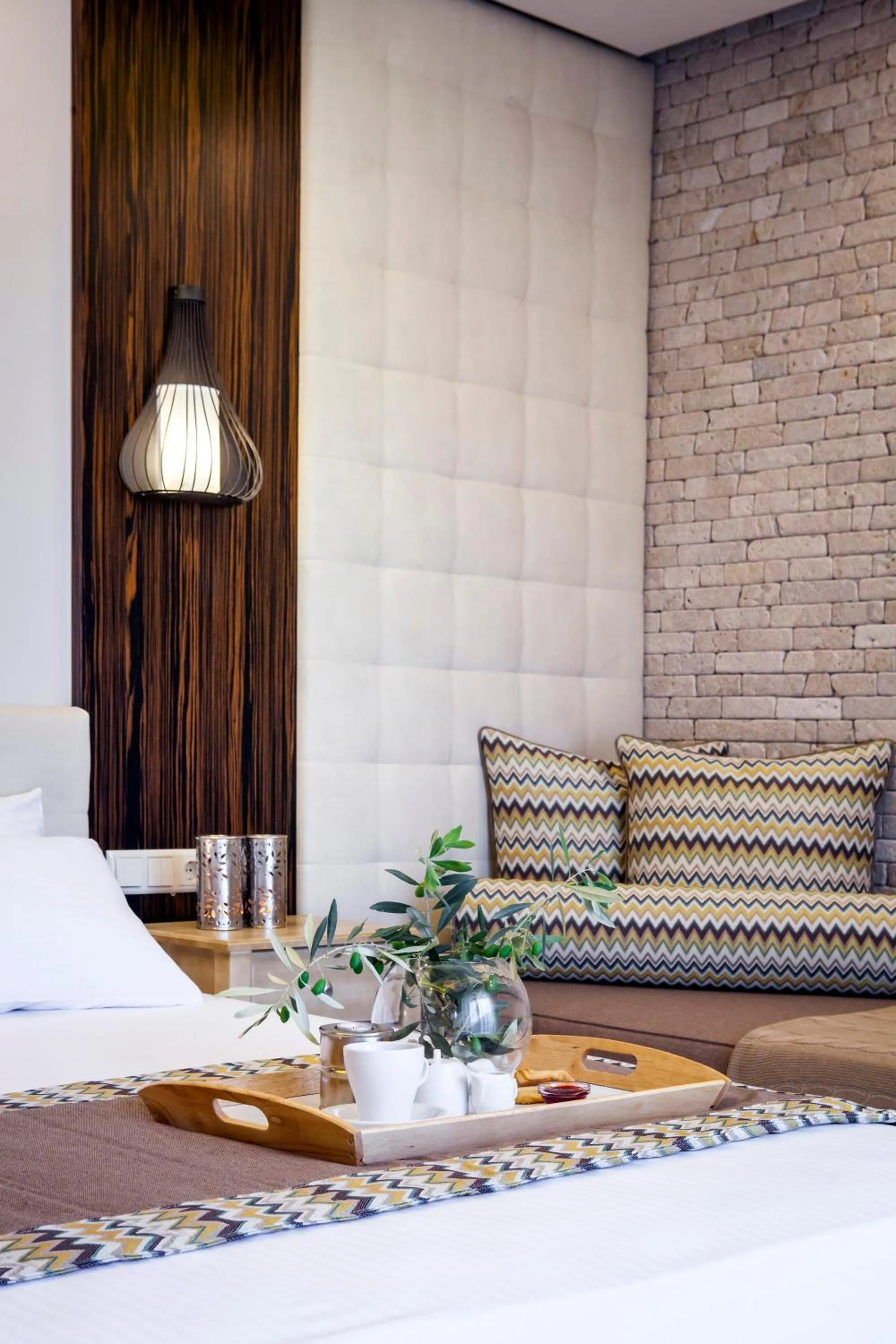 Bed in Luxury Villa Fotini