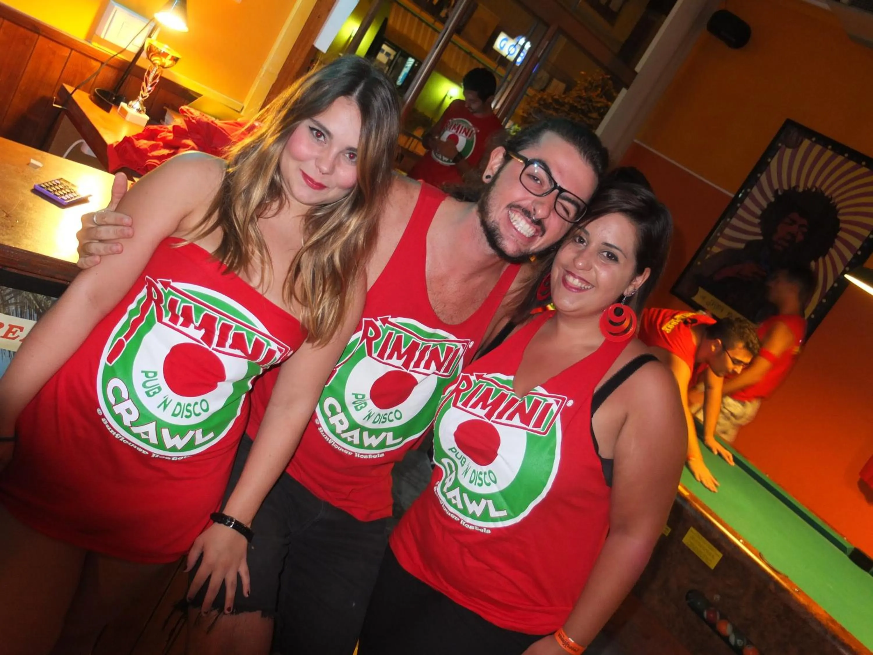 group of guests in Sunflower Beach Backpacker Hostel & Bar