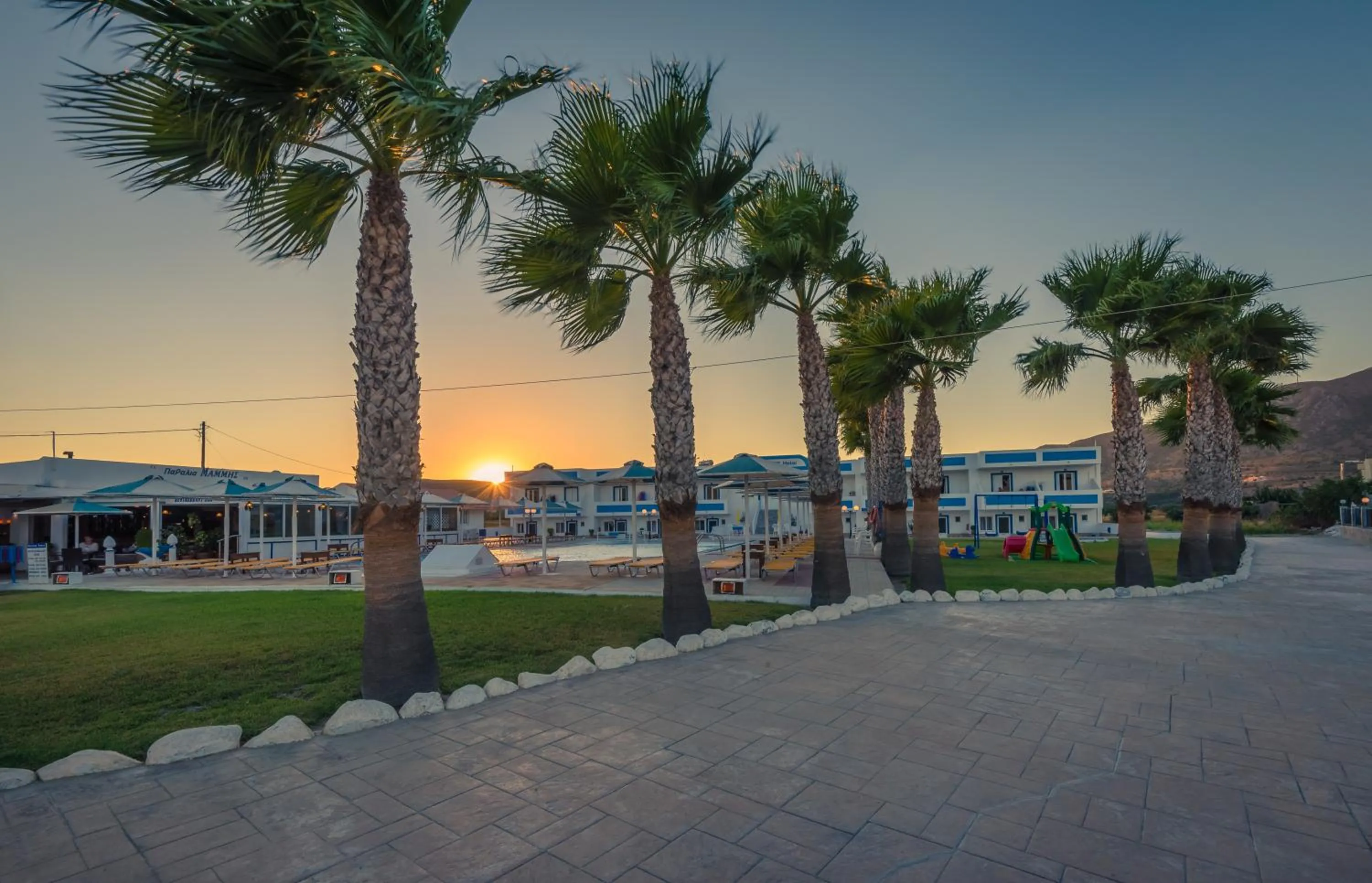 Sunset in Mammis Beach Hotel