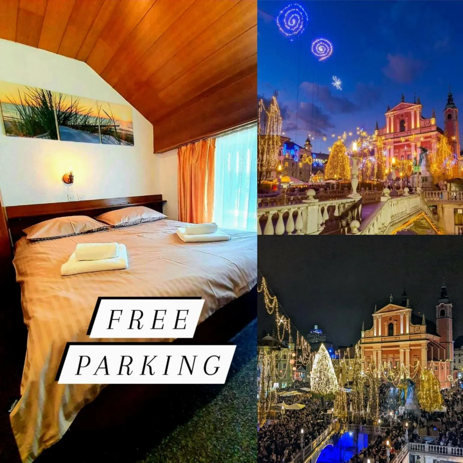 Text overlay, Bed in Pri Ancki Sobe Rooms Accomodation Ljubljana suburbs