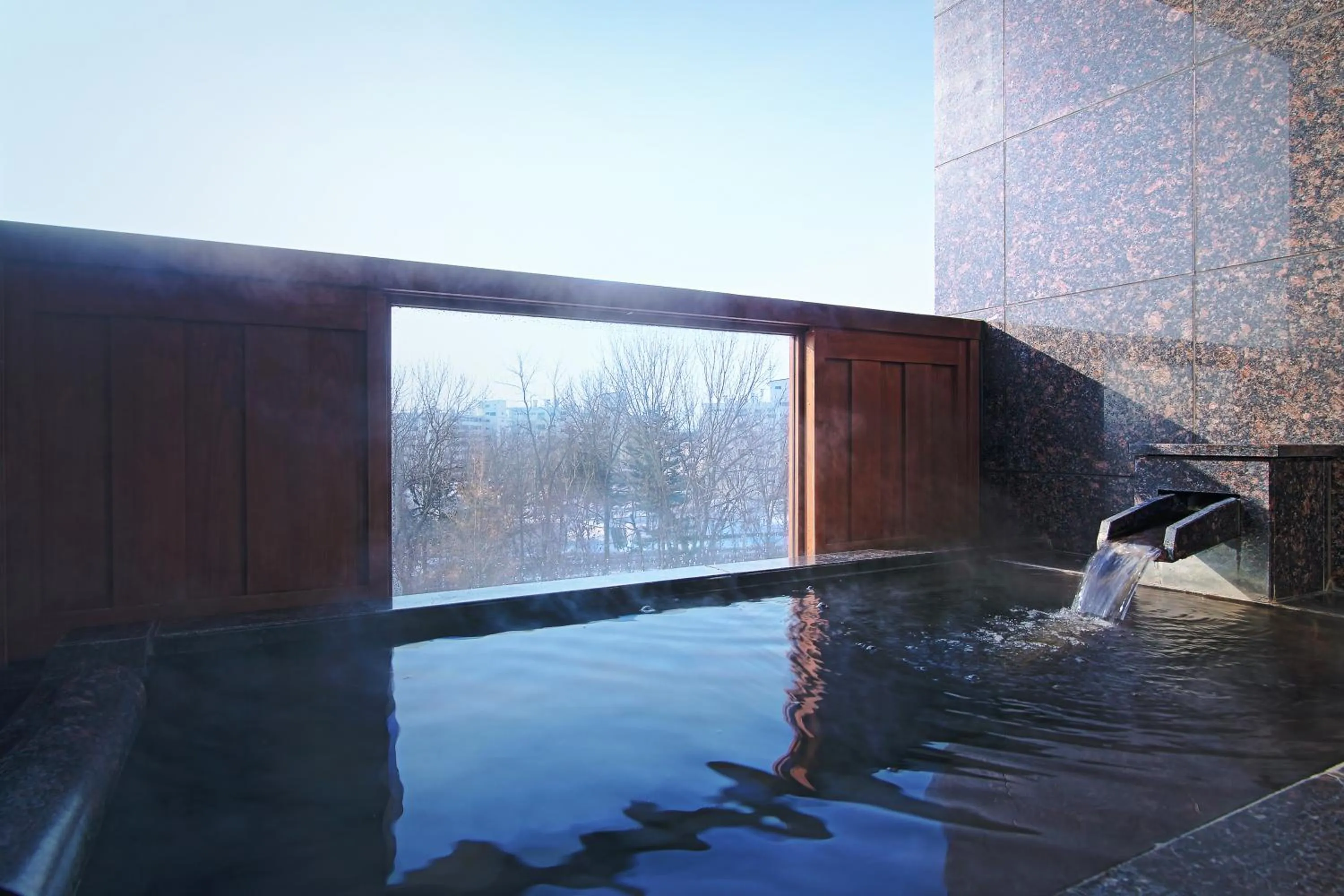 Open Air Bath in Hokkaido Hotel